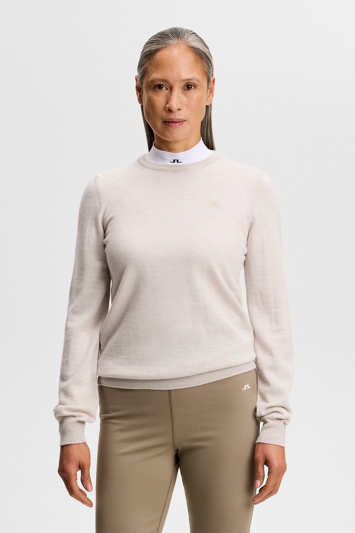Aria Knitted Sweater in Moonbeam Melange by J.Lindeberg