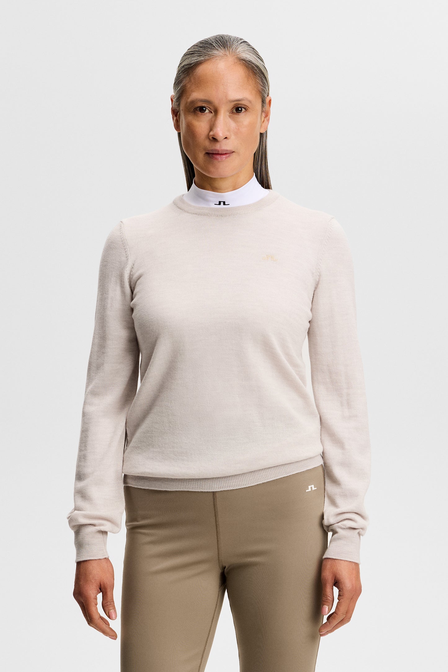 Aria Knitted Sweater in Moonbeam Melange by J.Lindeberg