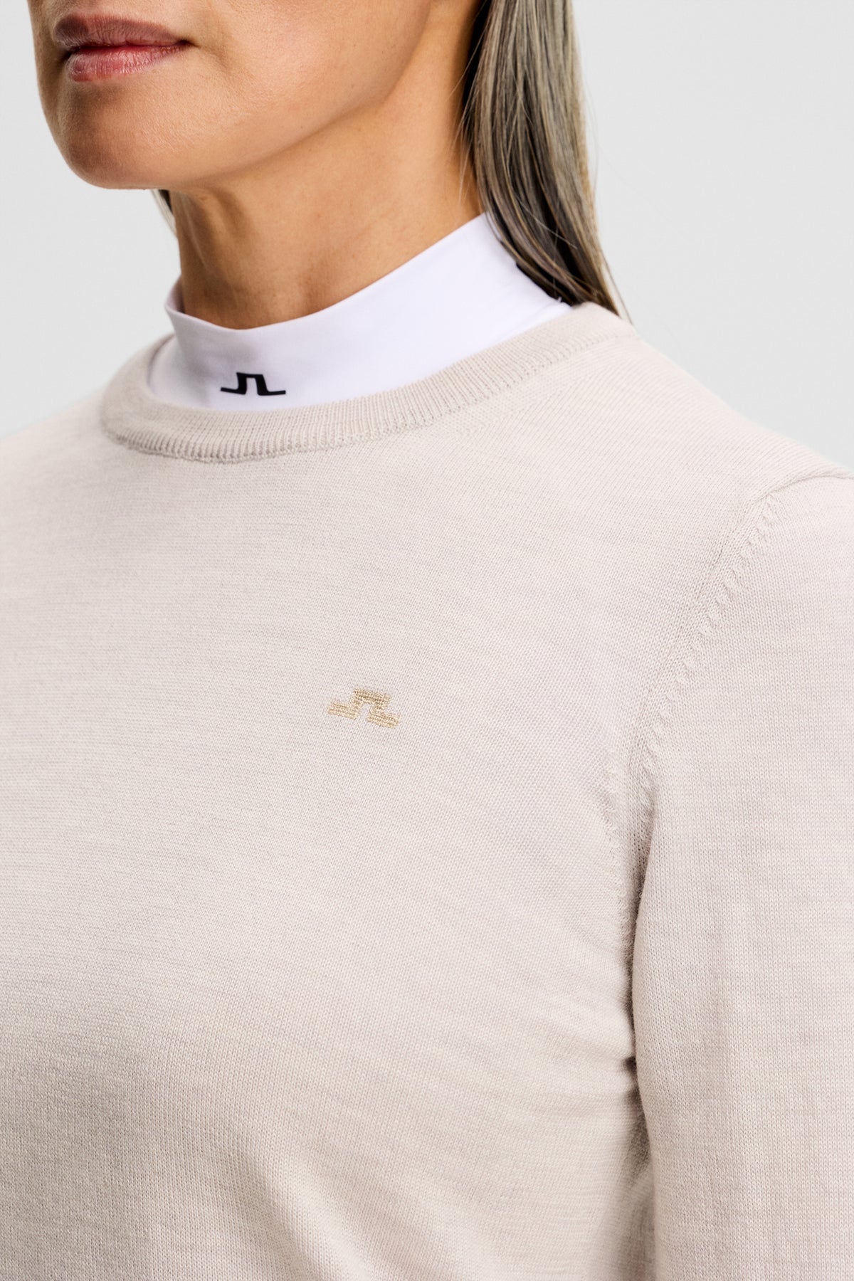 Aria Knitted Sweater in Moonbeam Melange by J.Lindeberg