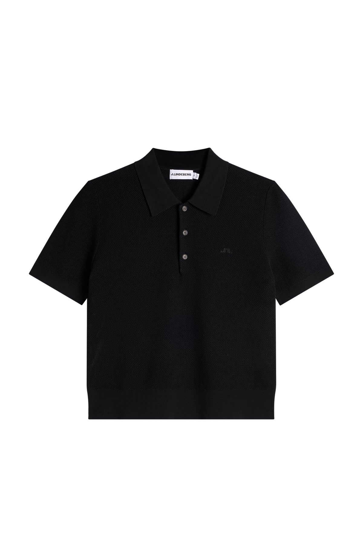 Blake Structure Knit Polo in Black by J.Lindeberg