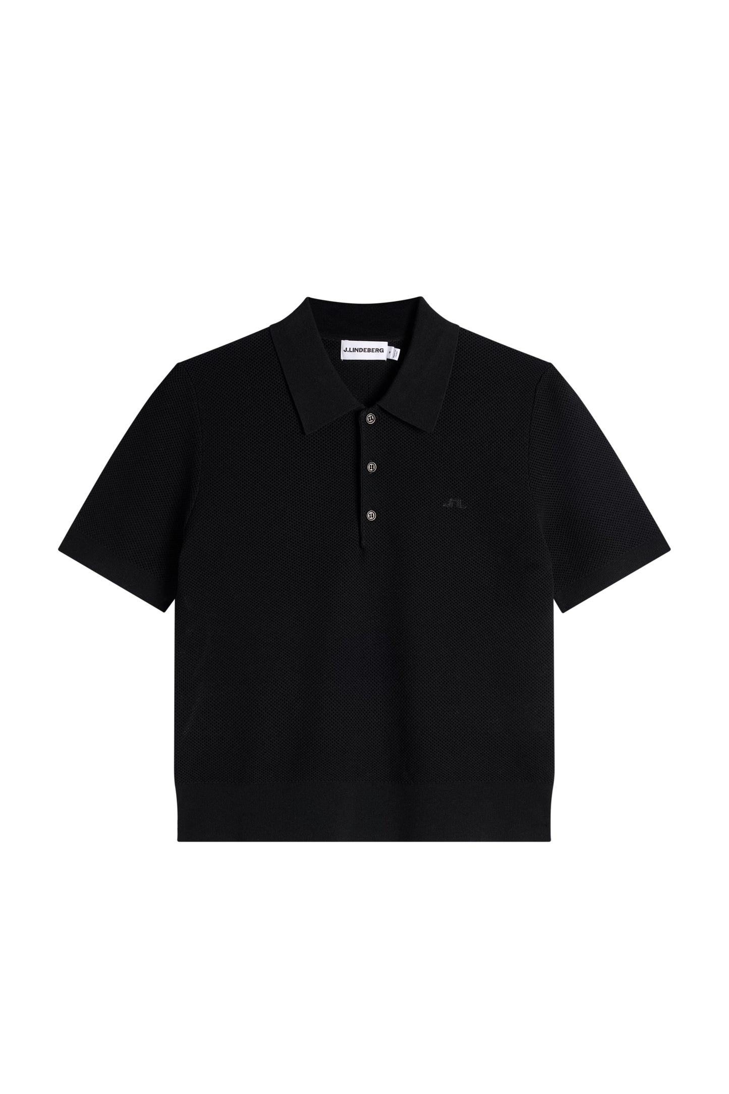 Blake Structure Knit Polo in Black by J.Lindeberg