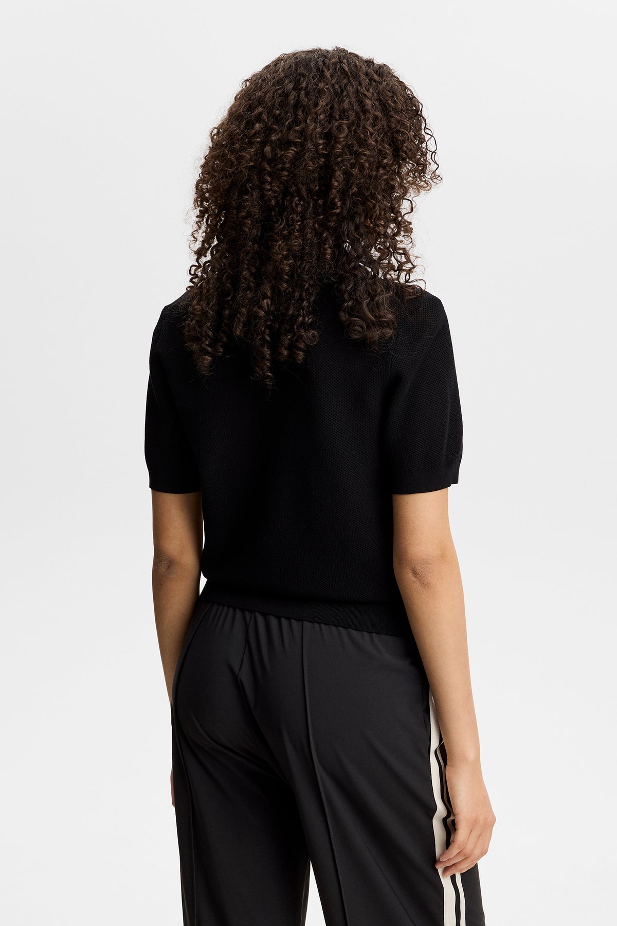 Blake Structure Knit Polo in Black by J.Lindeberg