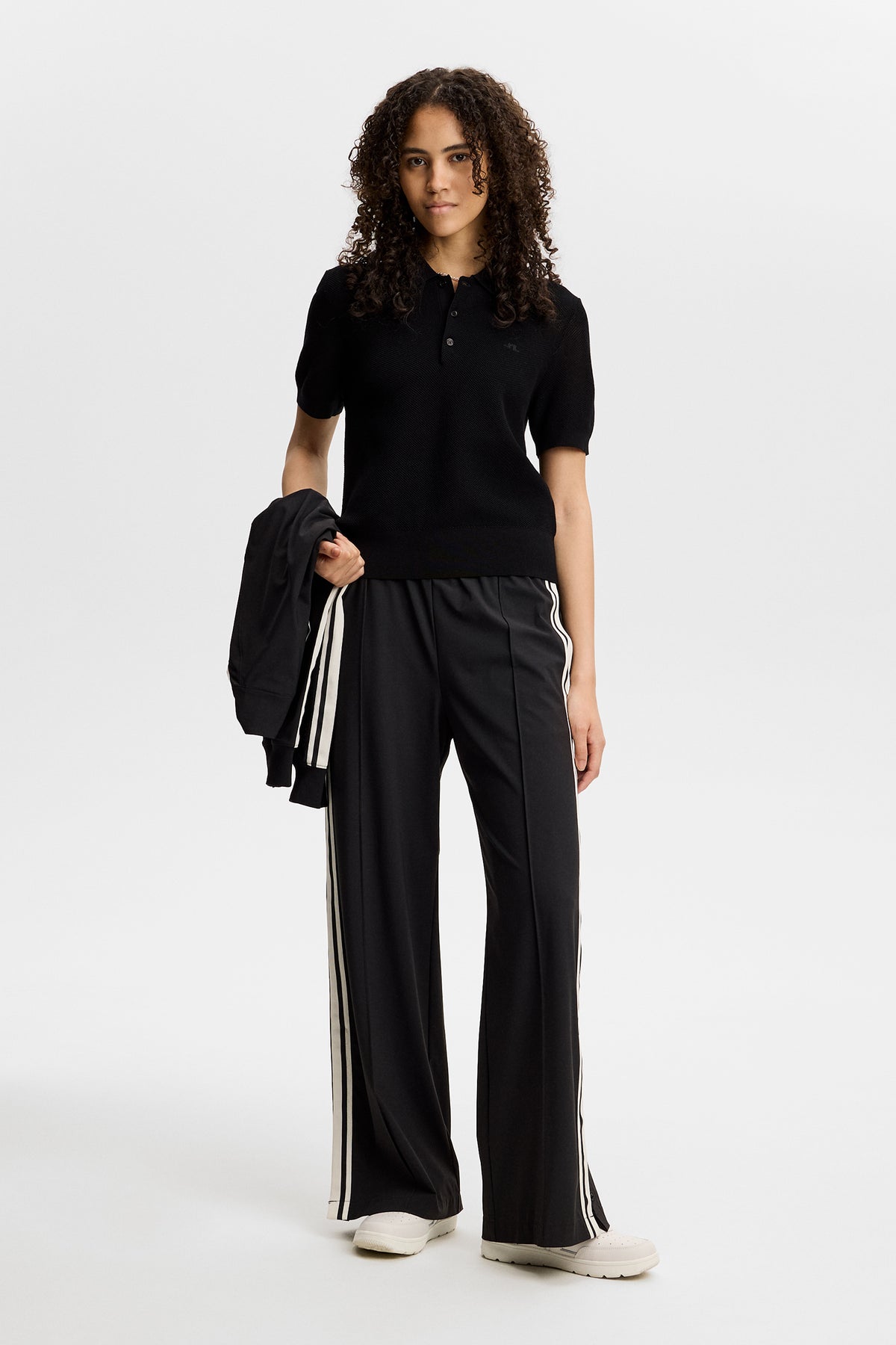 Blake Structure Knit Polo in Black by J.Lindeberg
