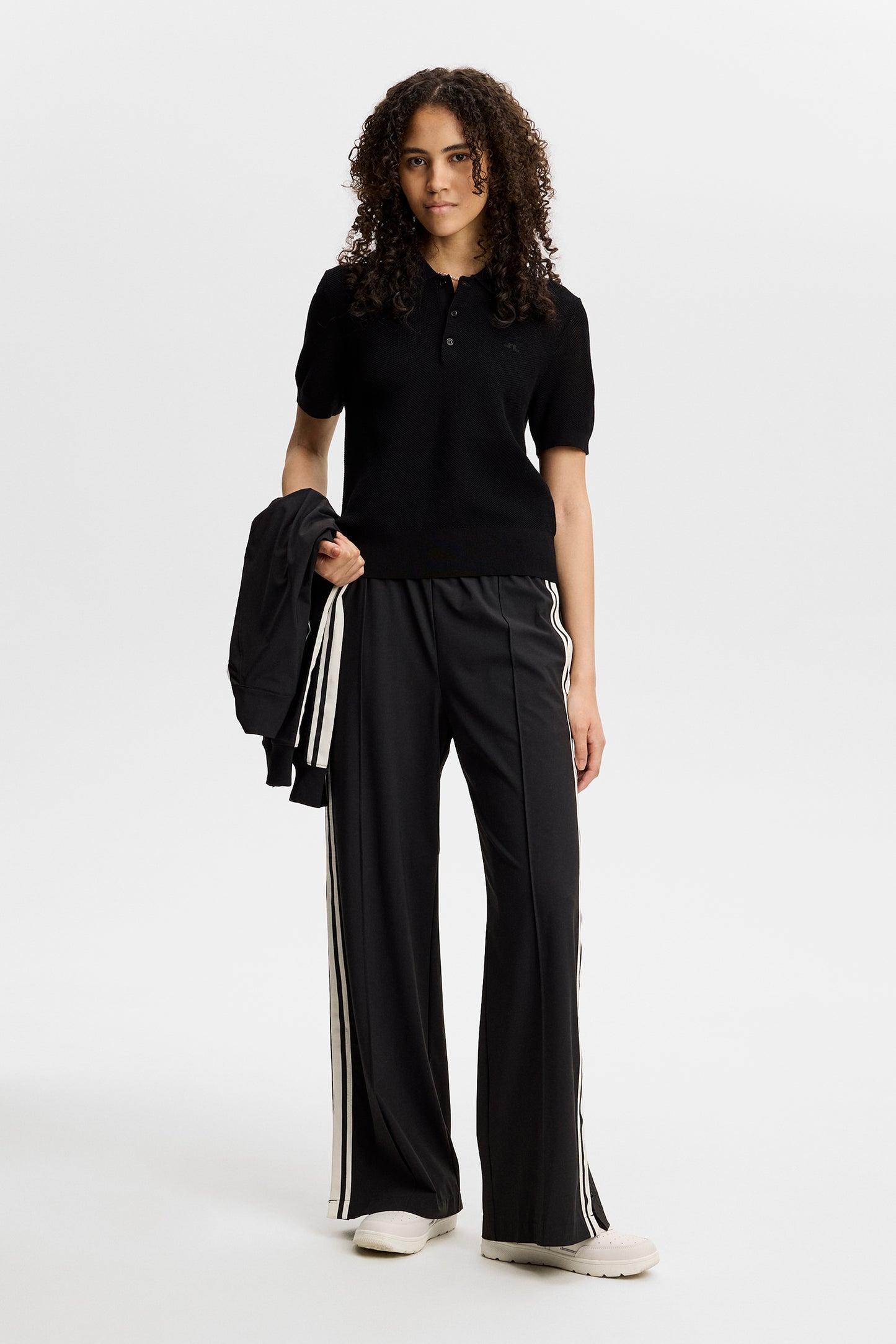 Blake Structure Knit Polo in Black by J.Lindeberg