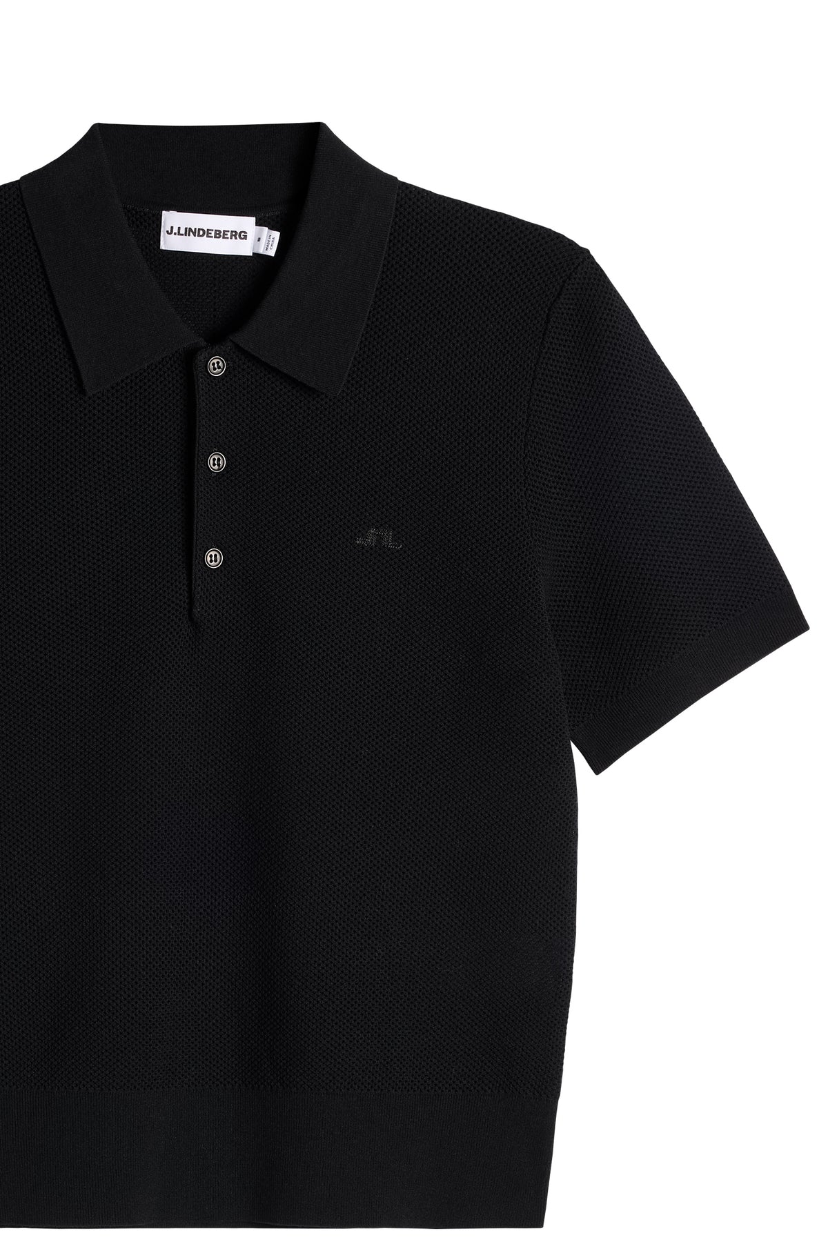 Blake Structure Knit Polo in Black by J.Lindeberg