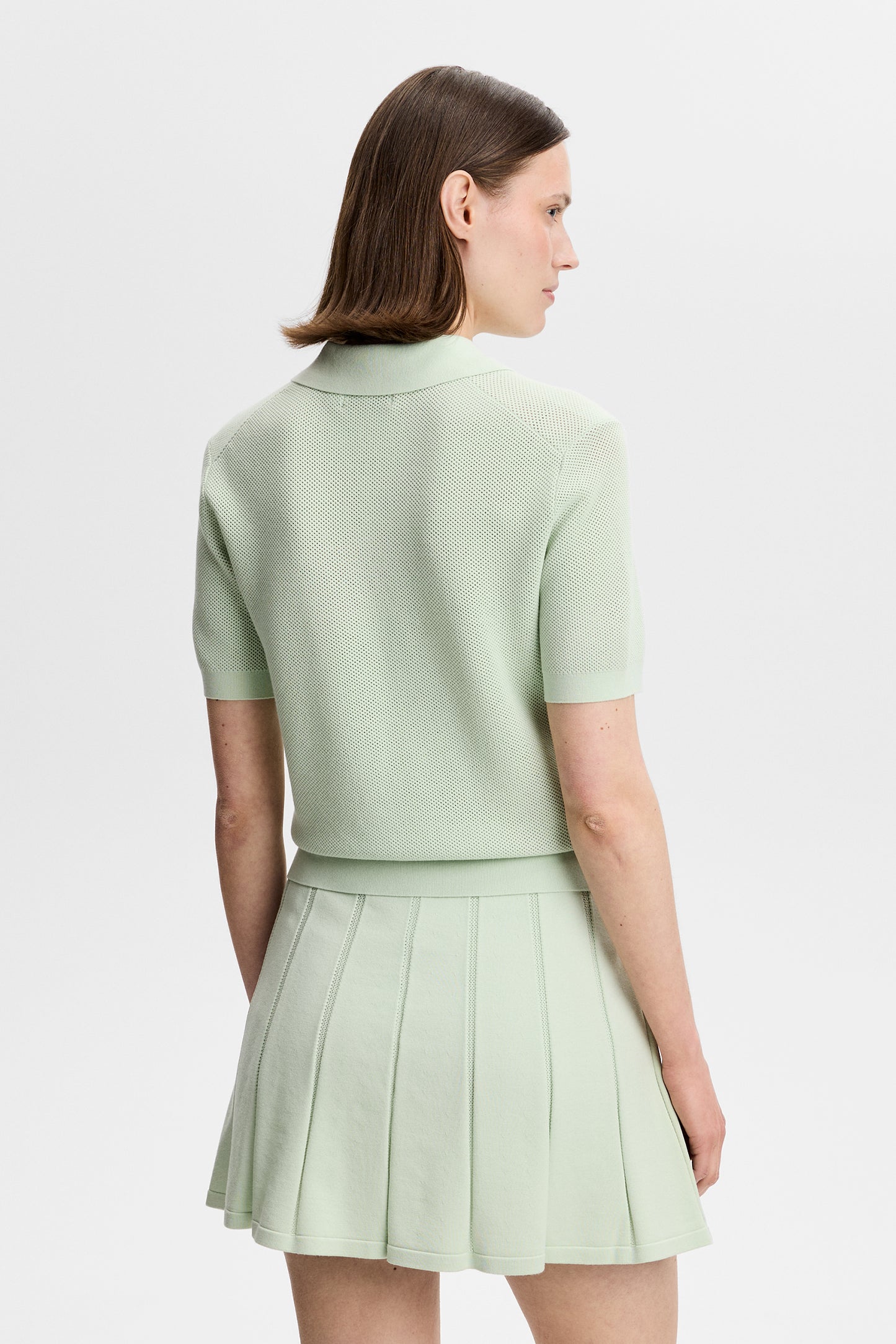 Blake Structure Knit Polo in Subtle Green by J.Lindeberg