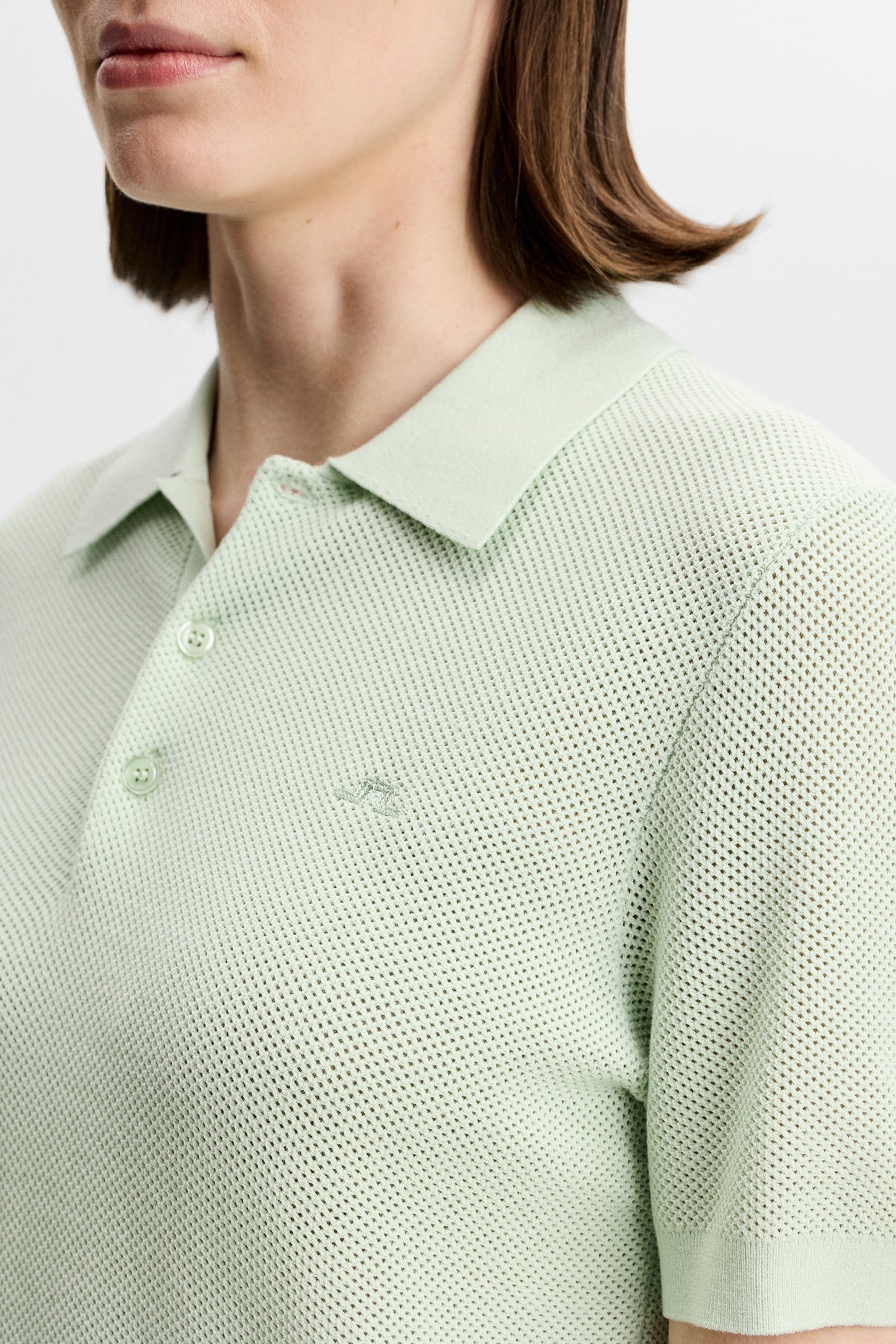 Blake Structure Knit Polo in Subtle Green by J.Lindeberg