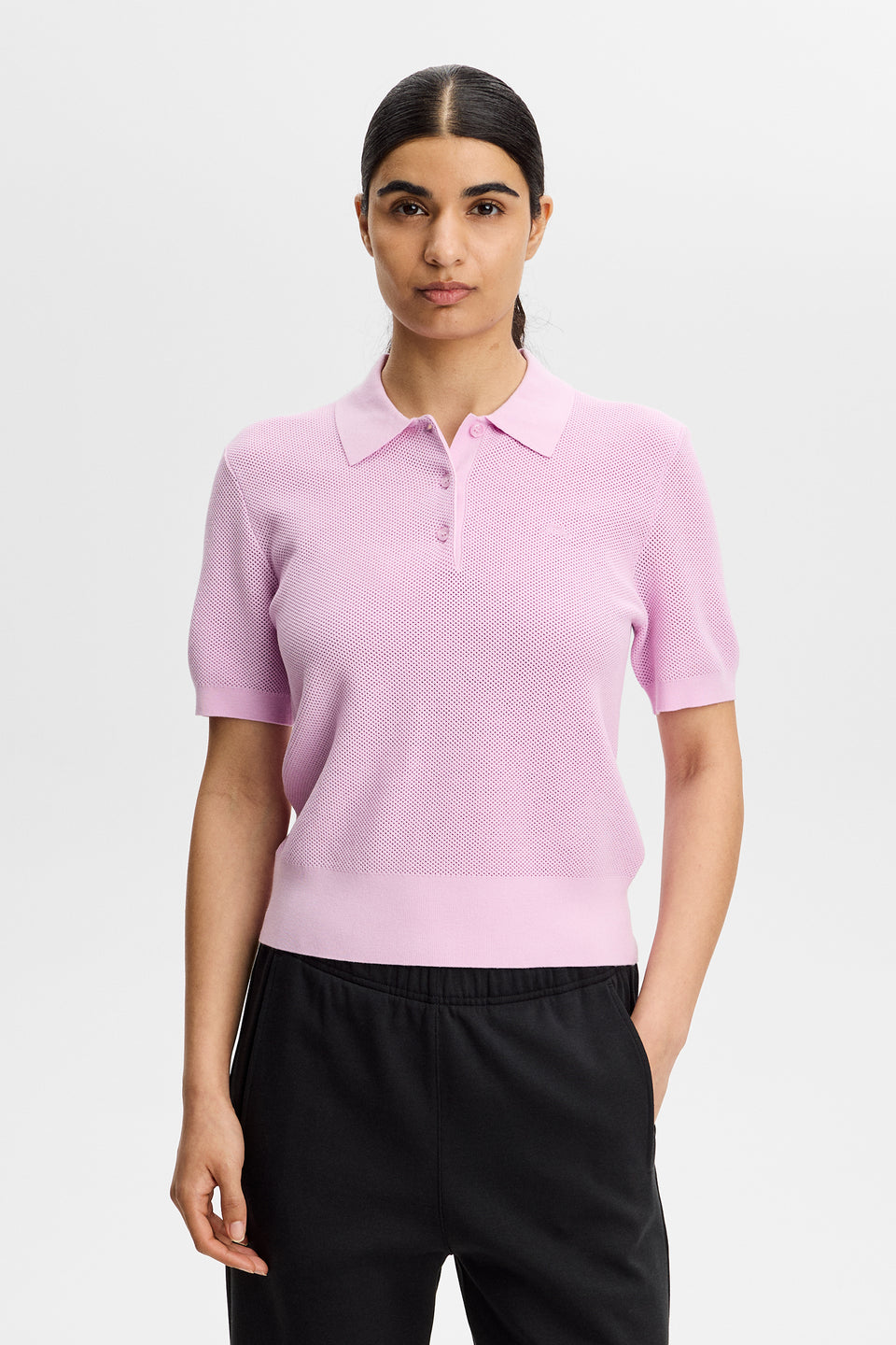 Blake Structure Knit Polo / Orchid Bouquet