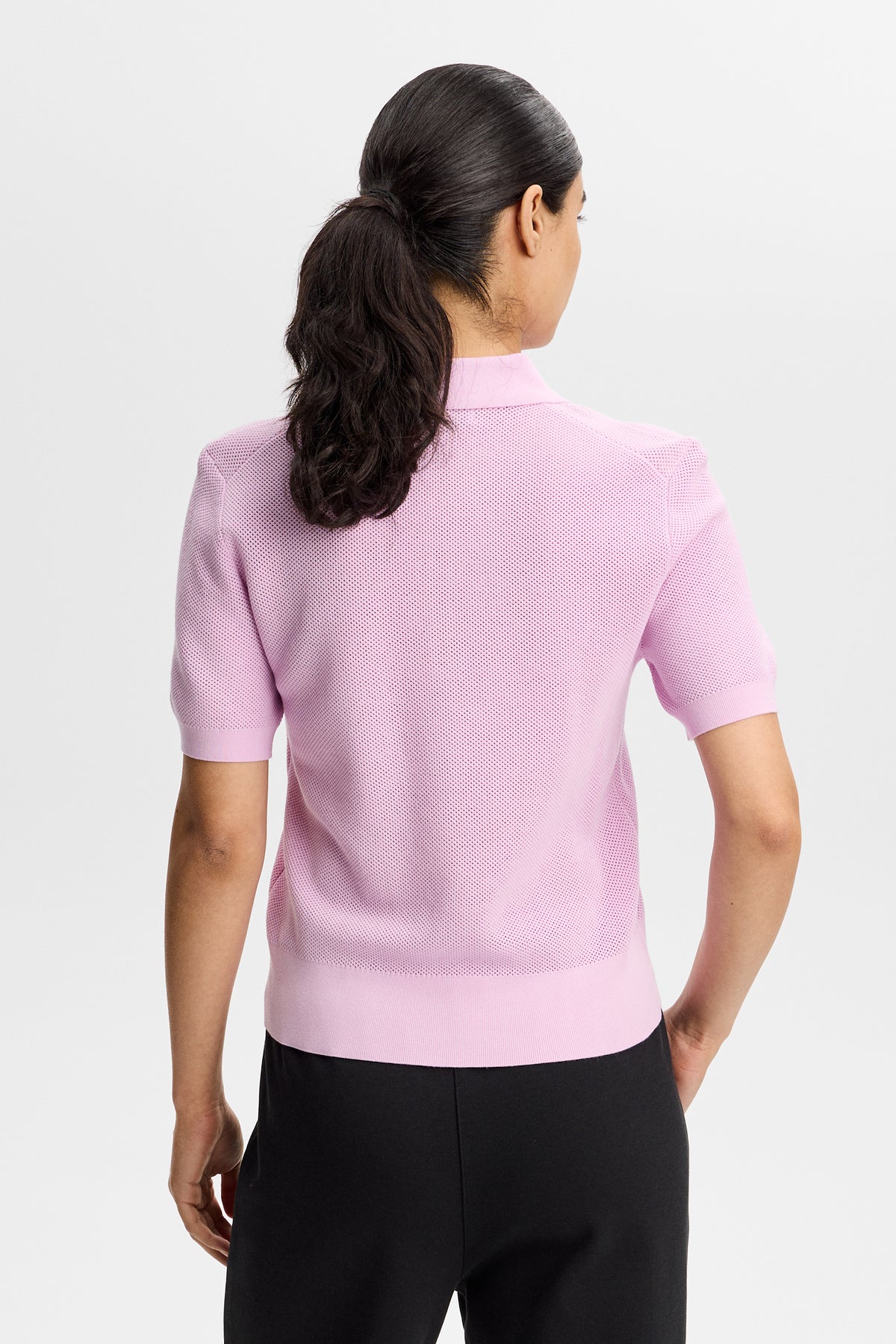Blake Structure Knit Polo in Orchid Bouquet by J.Lindeberg