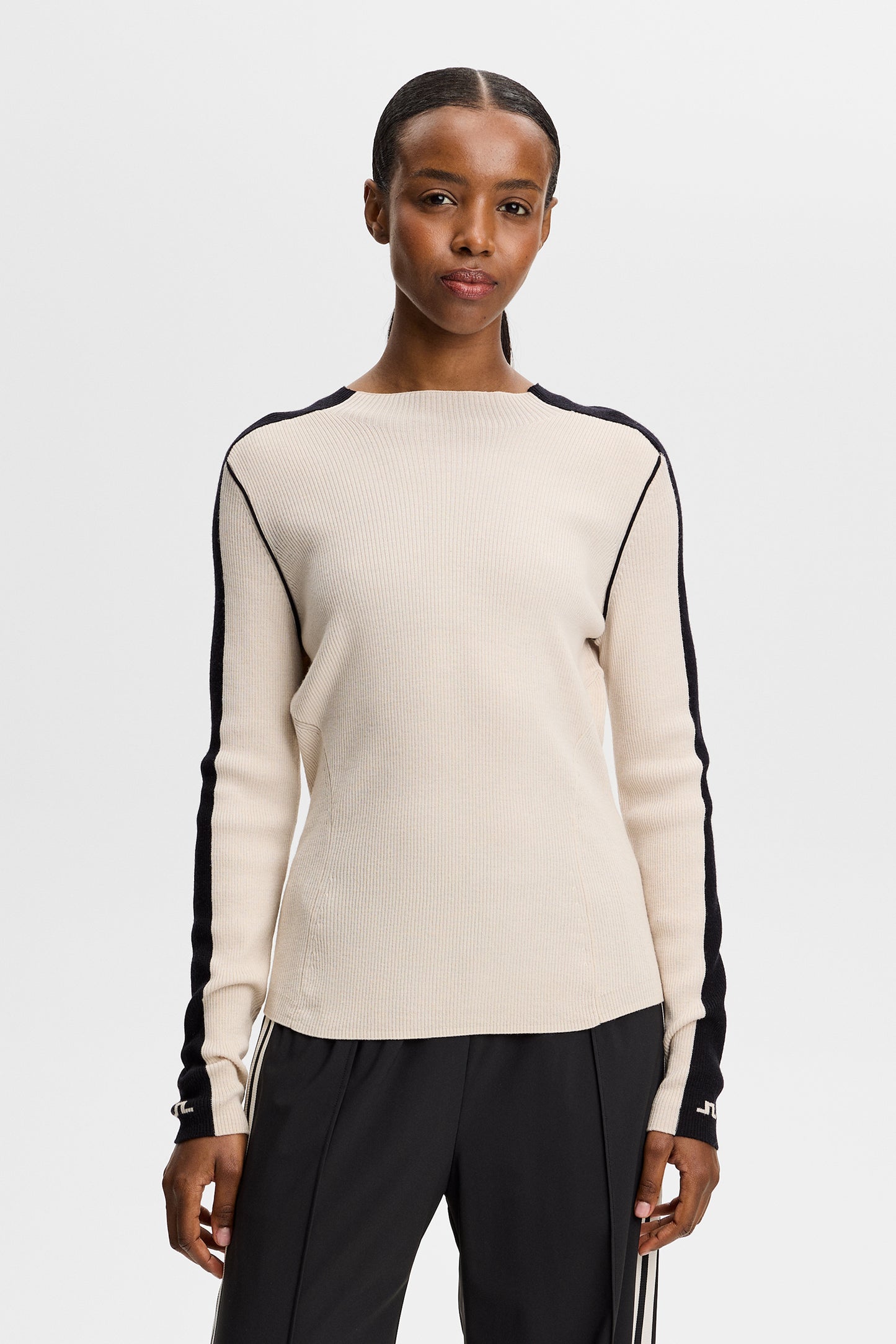 Vale Rib Knit Longsleeve in Moonbeam by J.Lindeberg