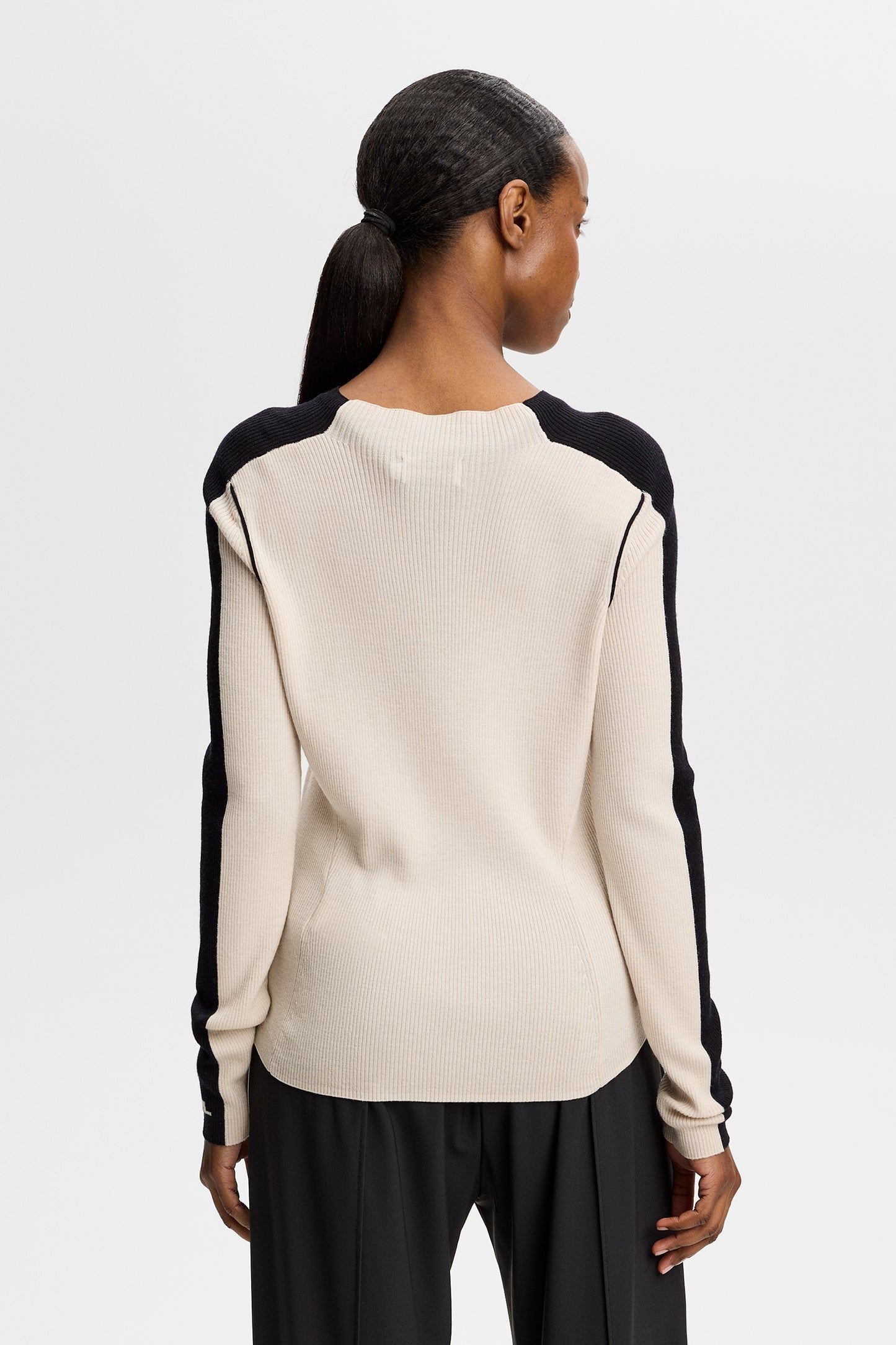Vale Rib Knit Longsleeve in Moonbeam by J.Lindeberg