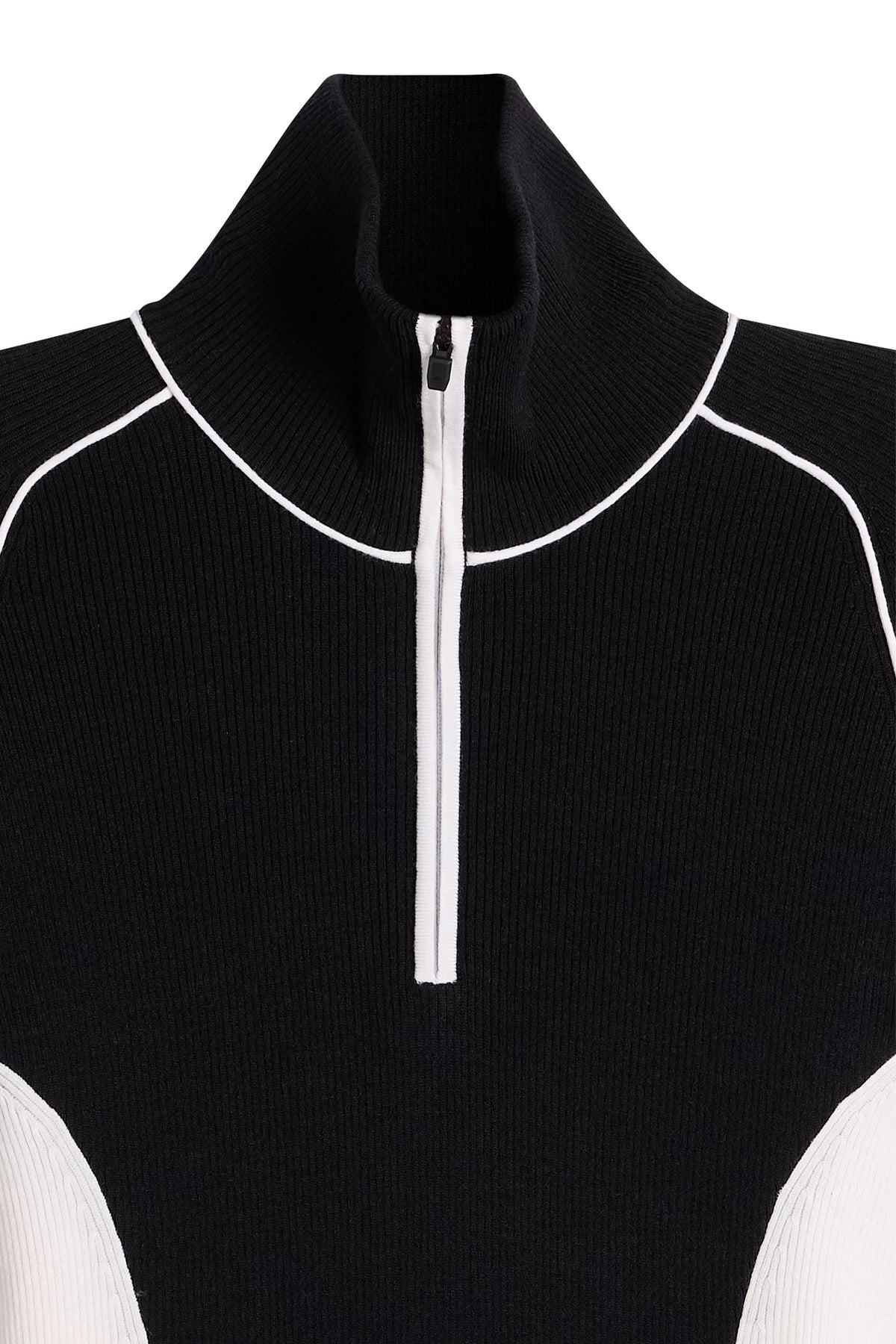Valley Knitted Rib Quarter Zip in Black by J.Lindeberg