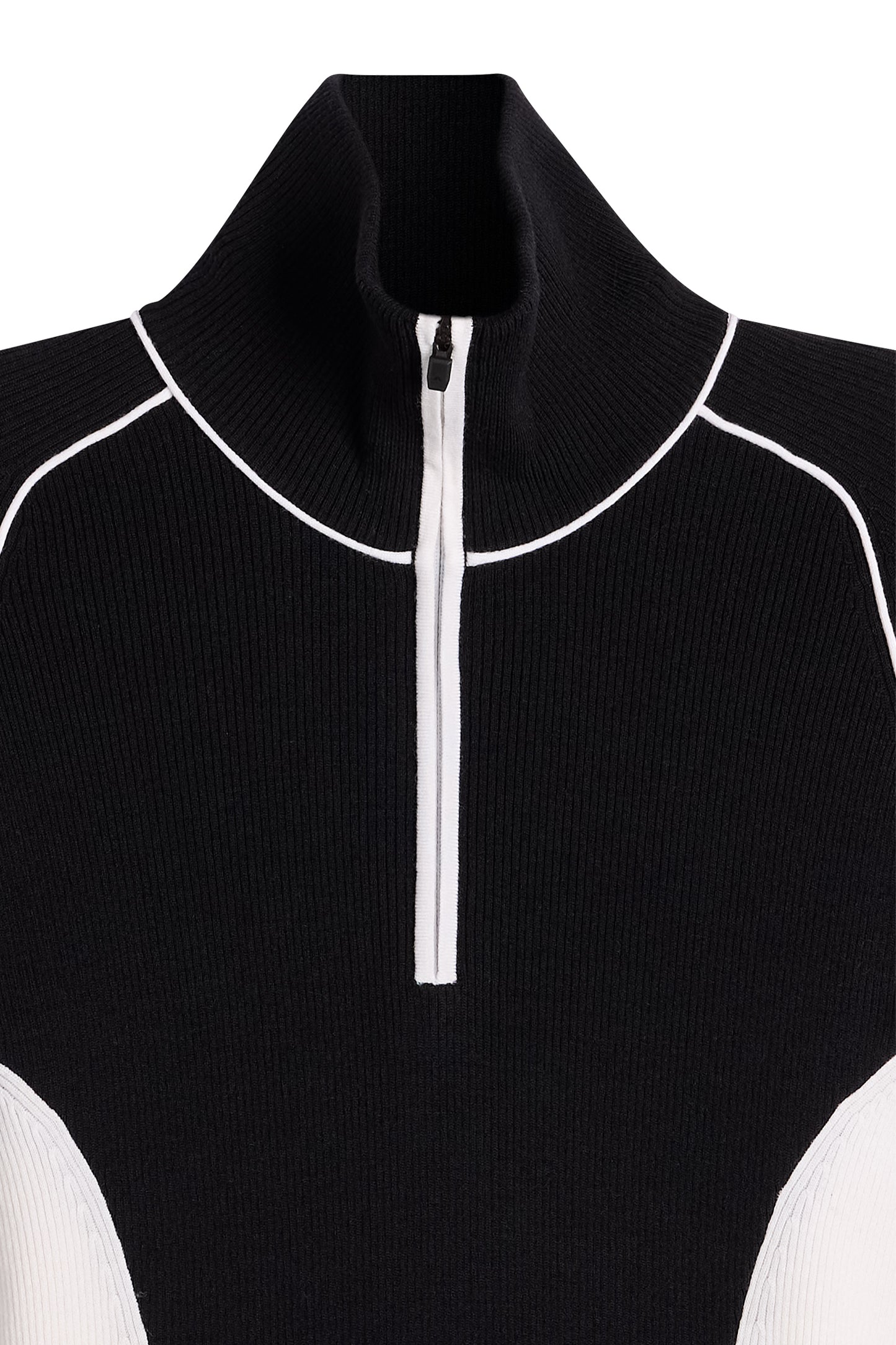 Valley Knitted Rib Quarter Zip in Black by J.Lindeberg