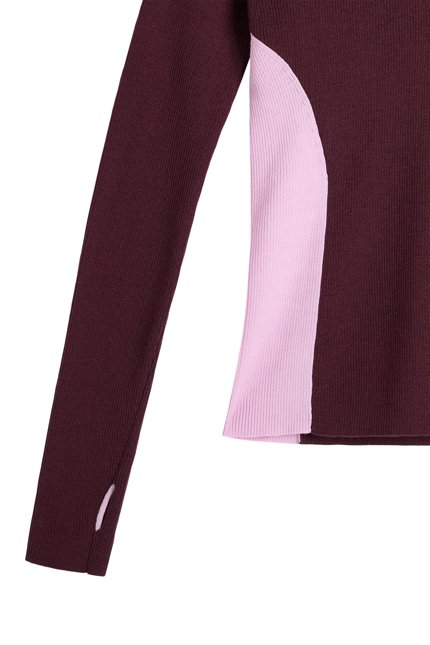 Valley Knitted Rib Quarter Zip in Winetasting by J.Lindeberg