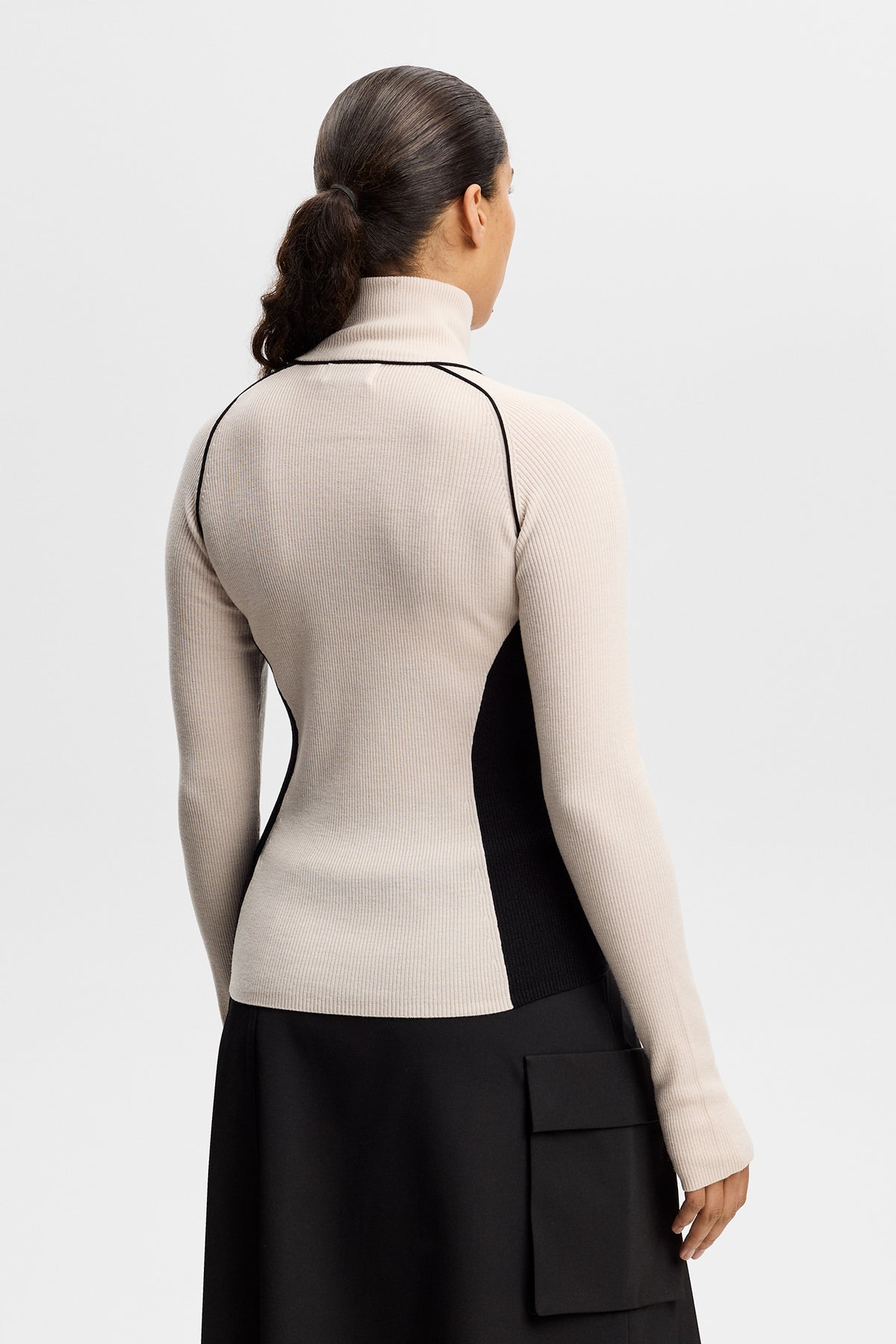 Valley Knitted Rib Quarter Zip in Moonbeam by J.Lindeberg