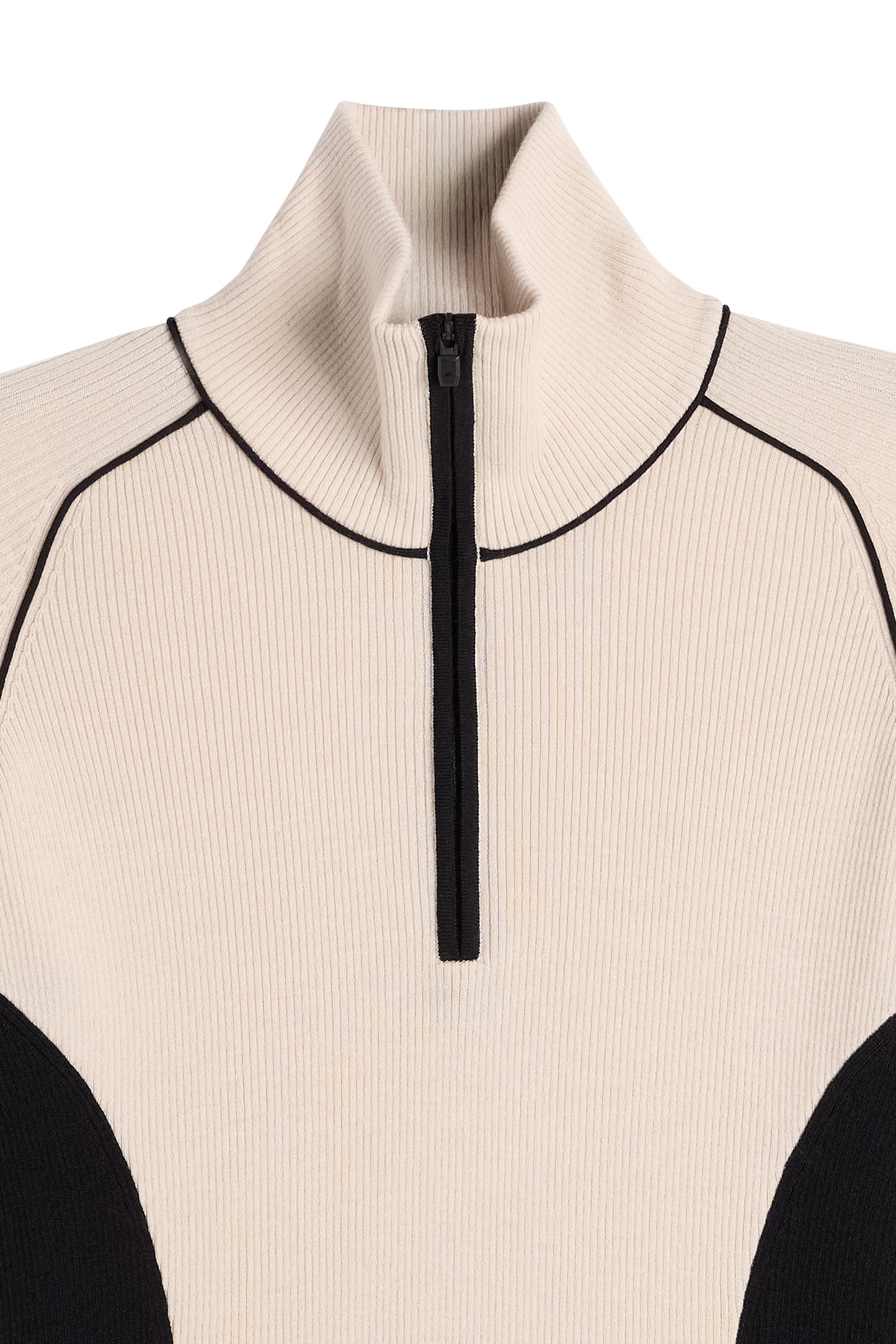 Valley Knitted Rib Quarter Zip in Moonbeam by J.Lindeberg