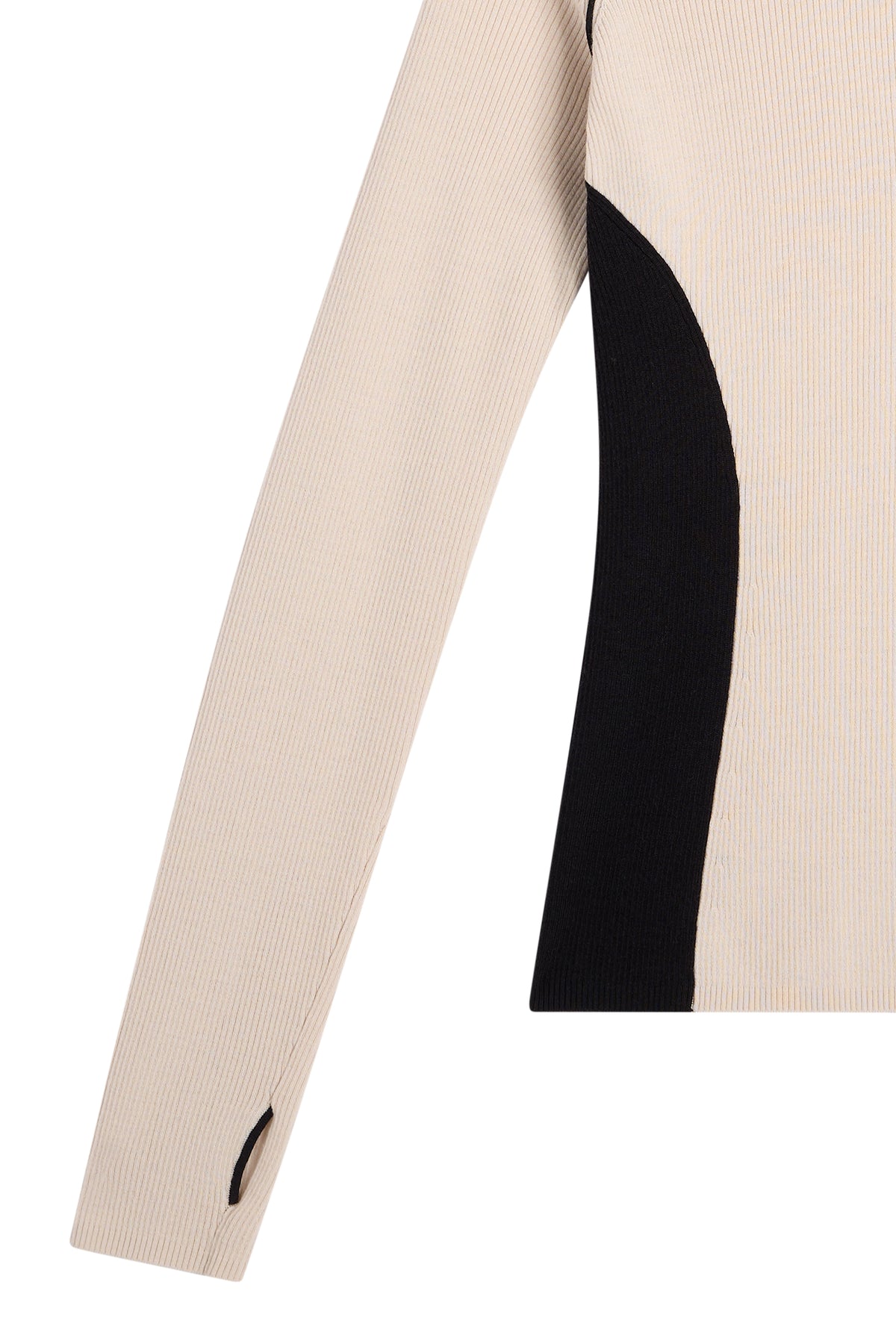 Valley Knitted Rib Quarter Zip in Moonbeam by J.Lindeberg