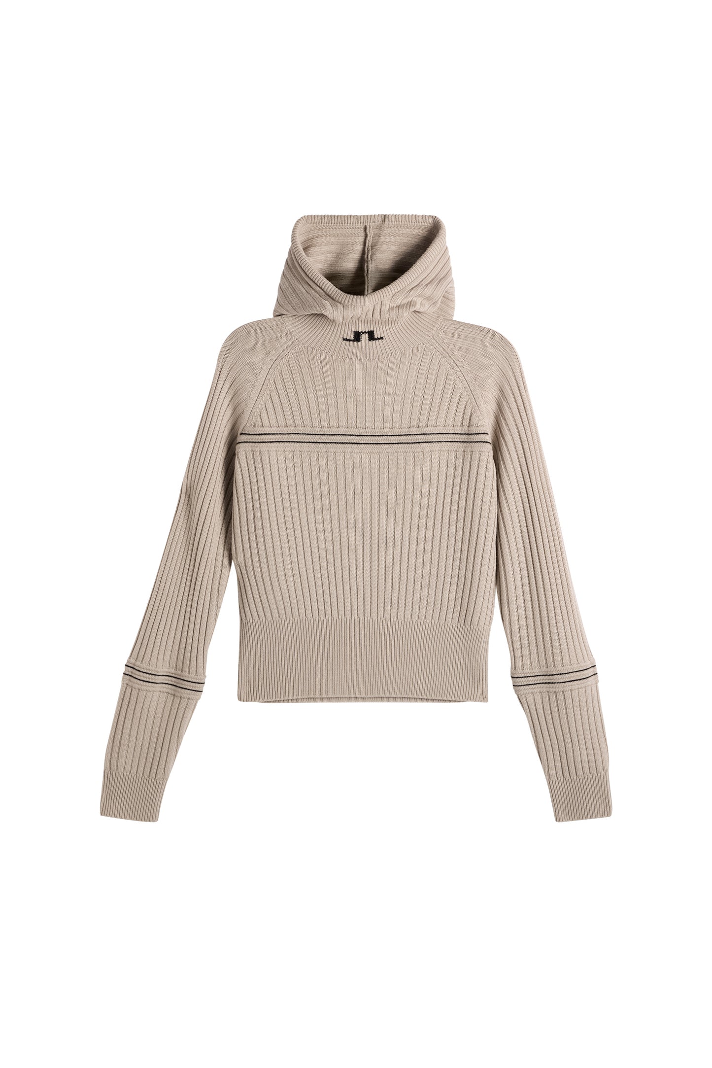 Hilda Knitted Rib Hoodie in Moonbeam by J.Lindeberg