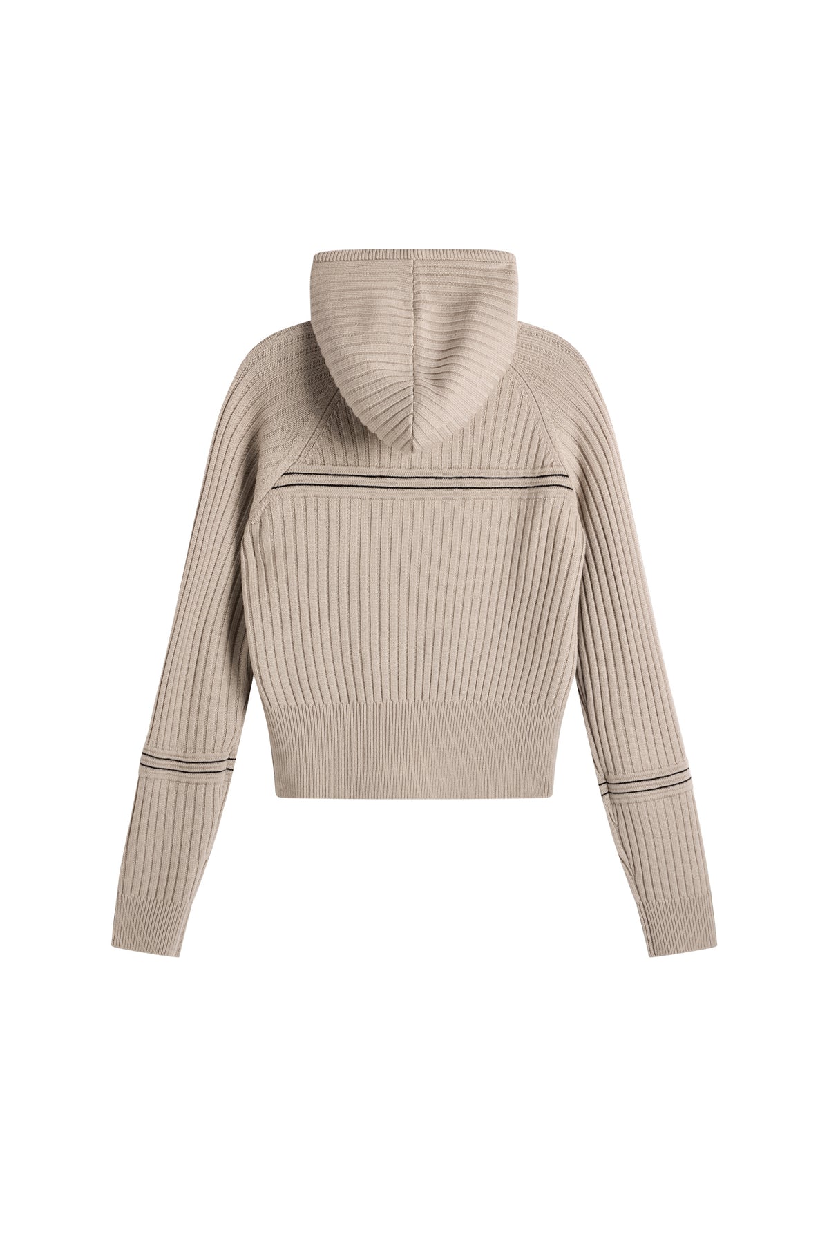 Hilda Knitted Rib Hoodie in Moonbeam by J.Lindeberg