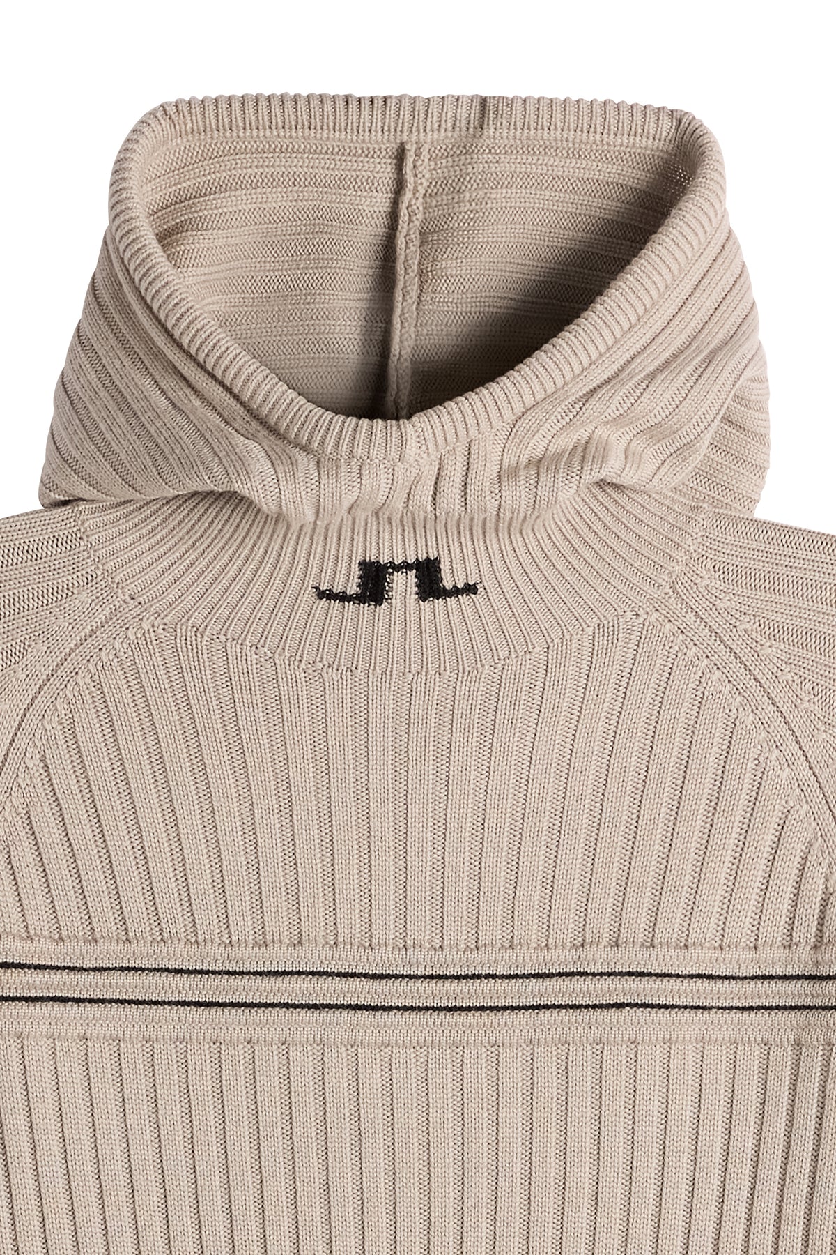 Hilda Knitted Rib Hoodie in Moonbeam by J.Lindeberg
