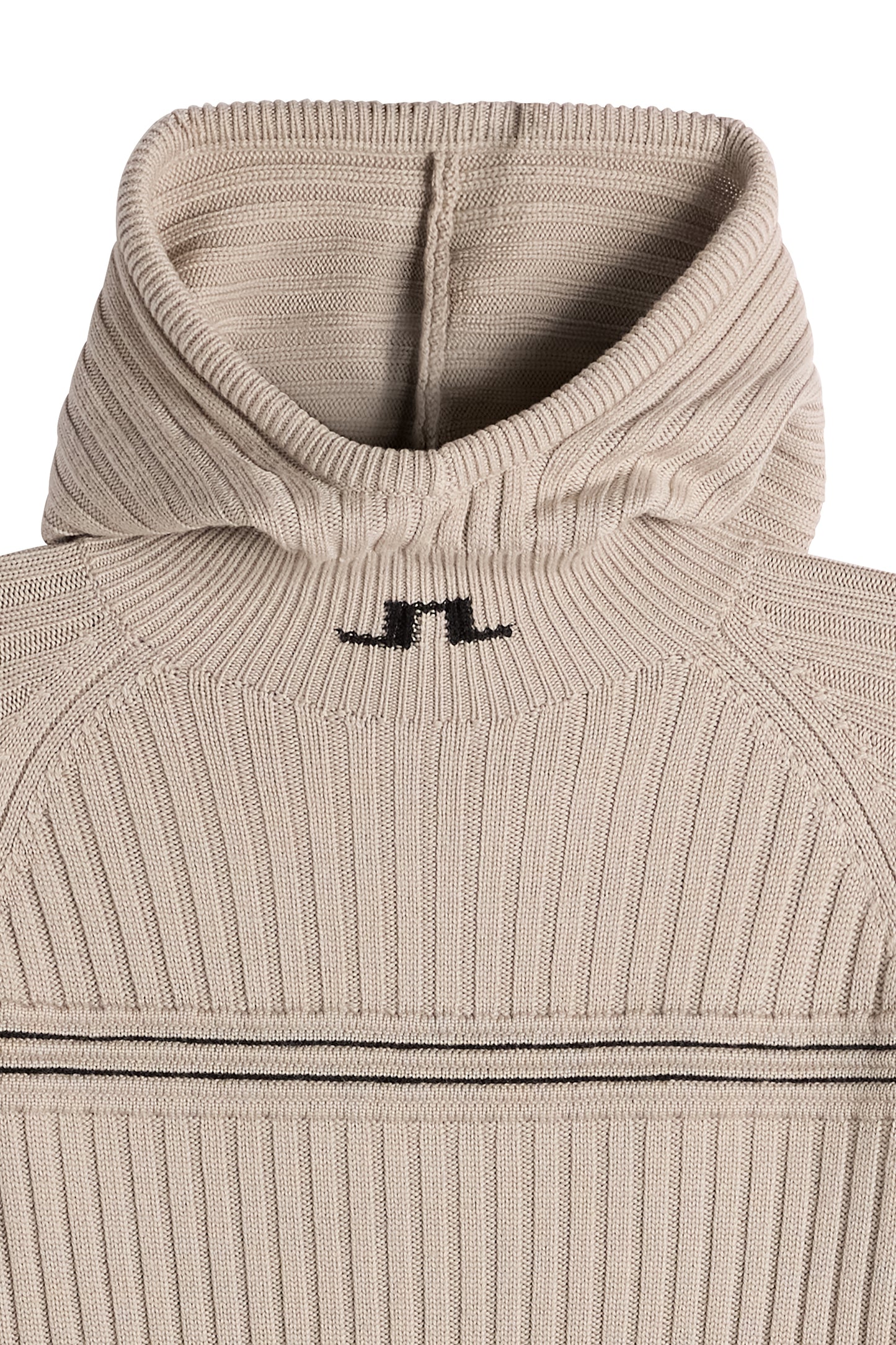 Hilda Knitted Rib Hoodie in Moonbeam by J.Lindeberg