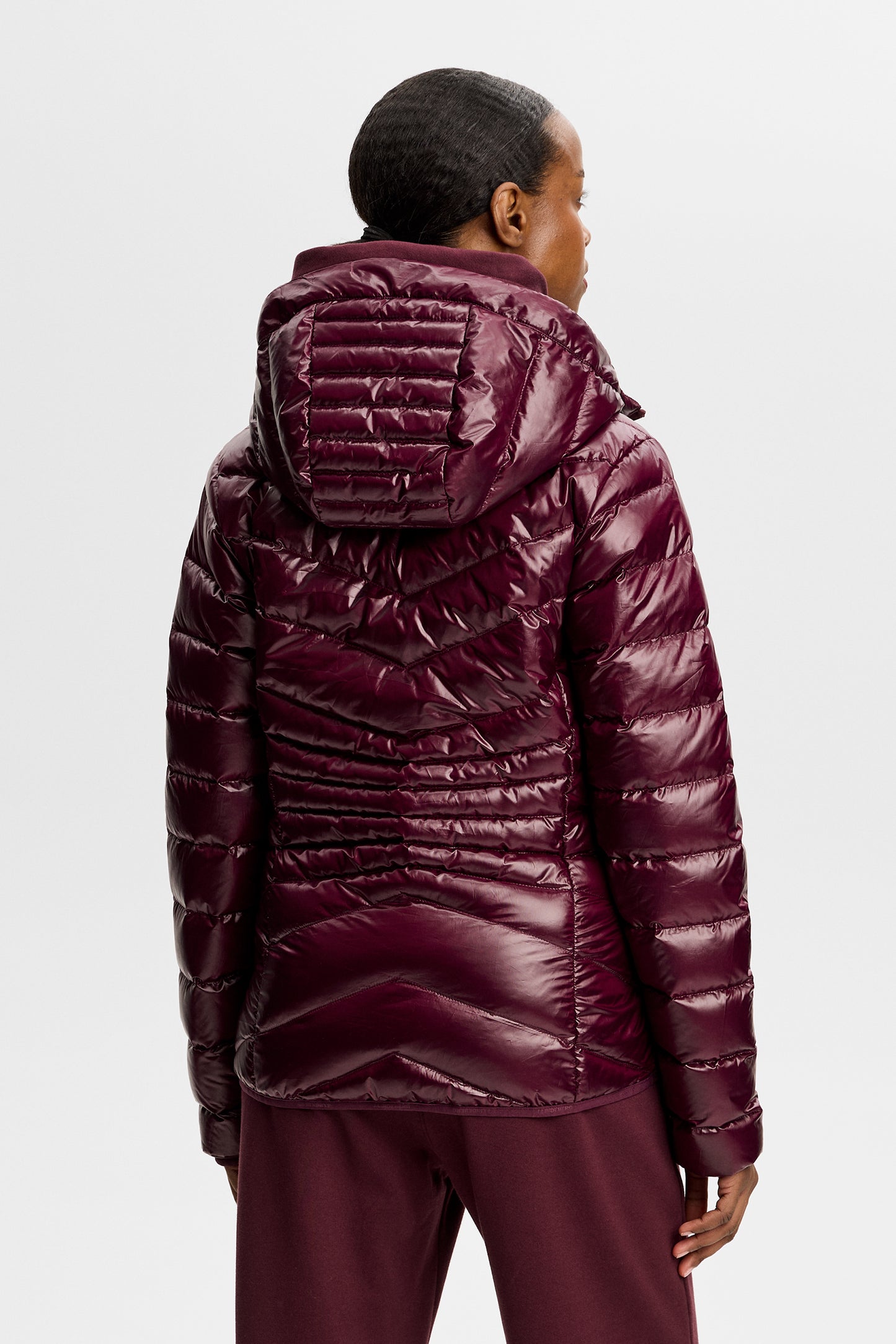 Lara Light Down Hood in Winetasting by J.Lindeberg