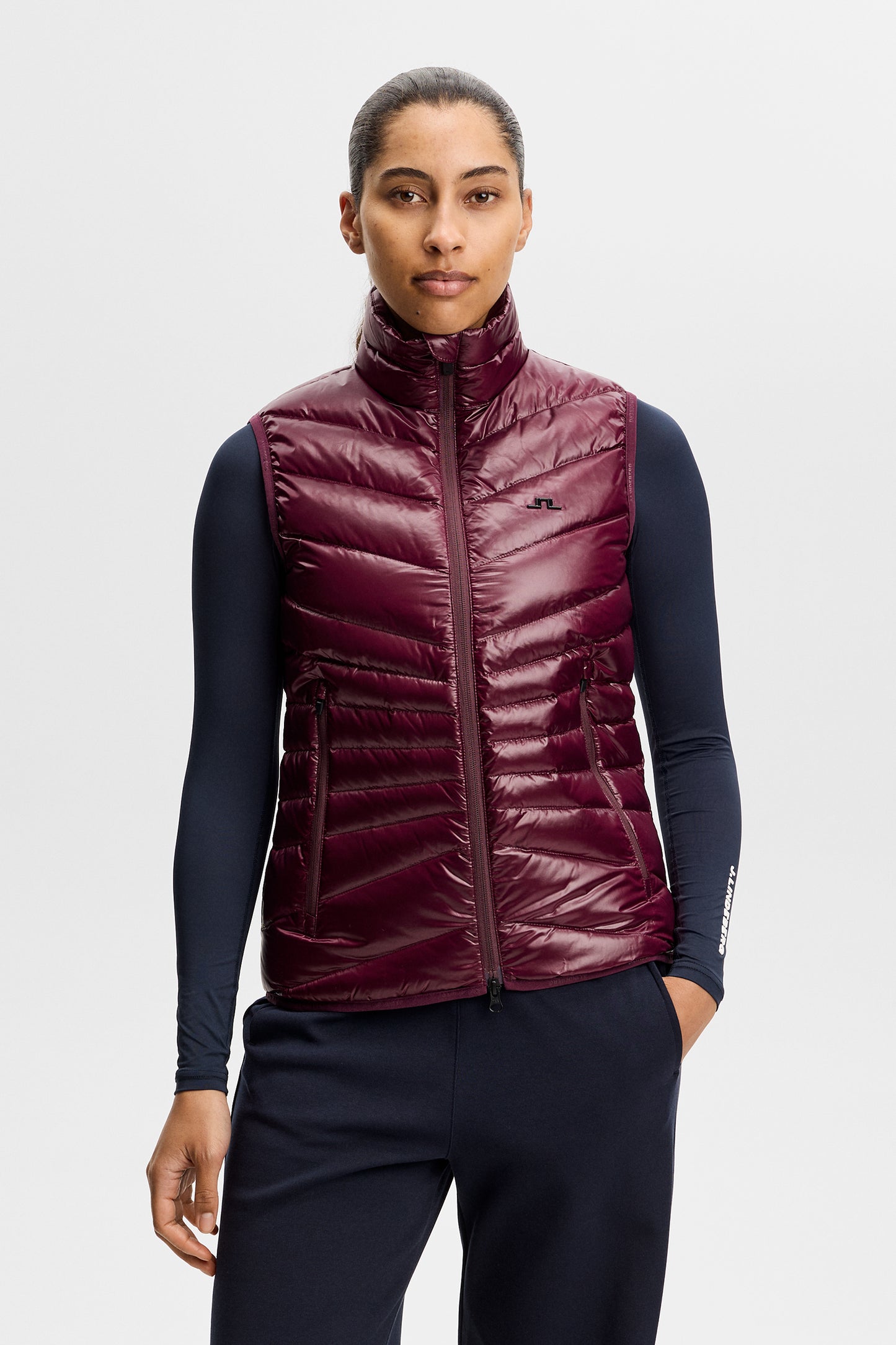 Lara Light Down Vest in Winetasting by J.Lindeberg