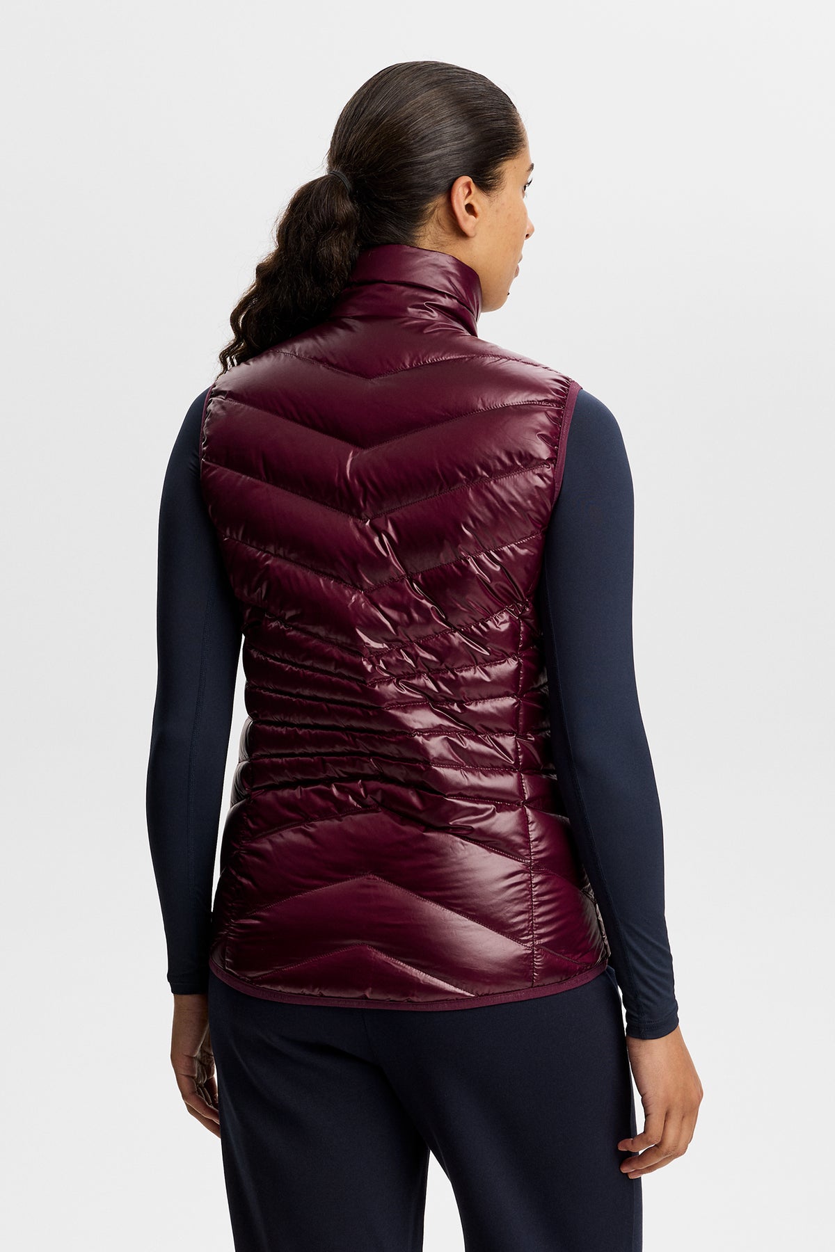 Lara Light Down Vest in Winetasting by J.Lindeberg