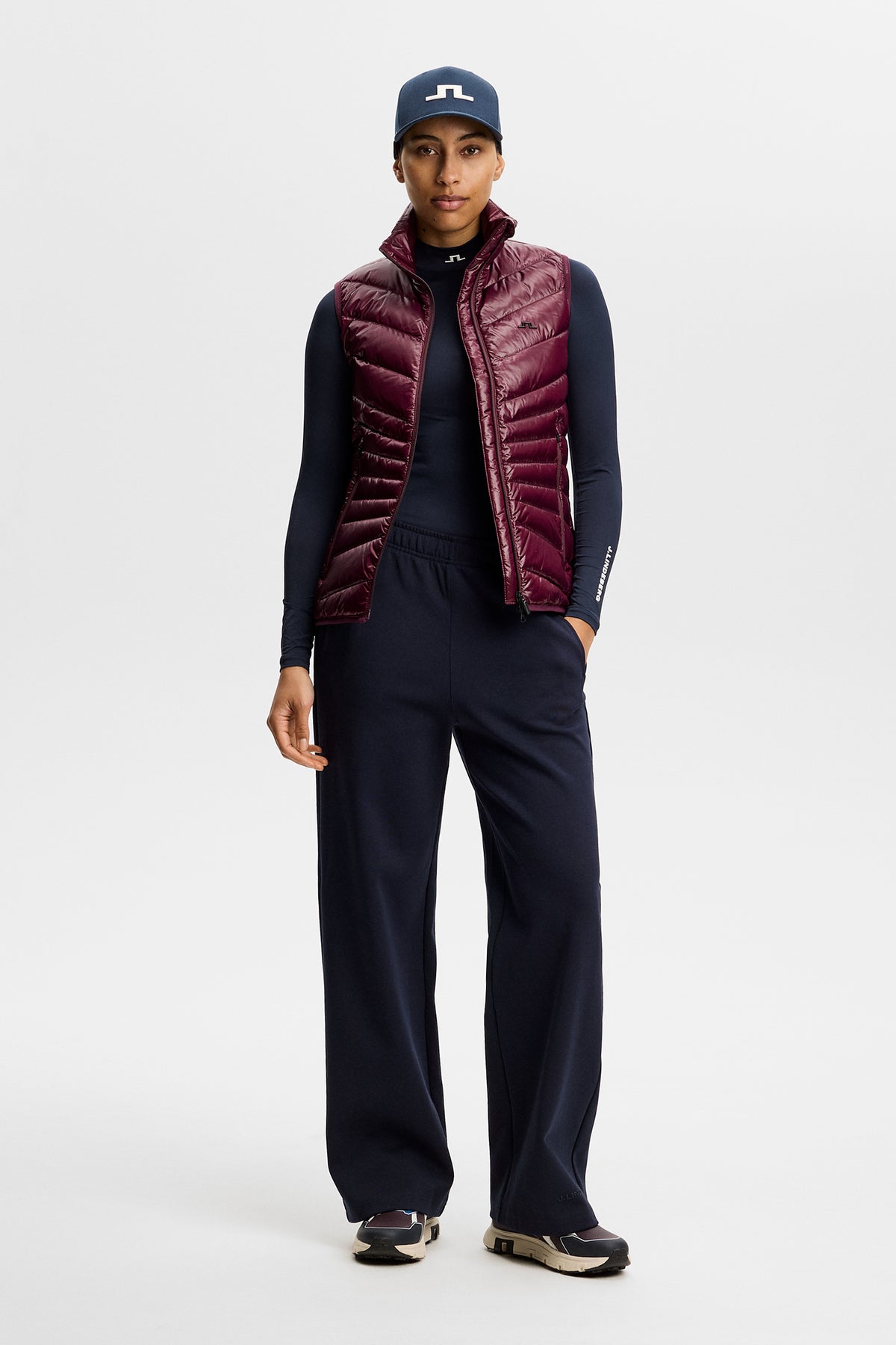 Lara Light Down Vest in Winetasting by J.Lindeberg