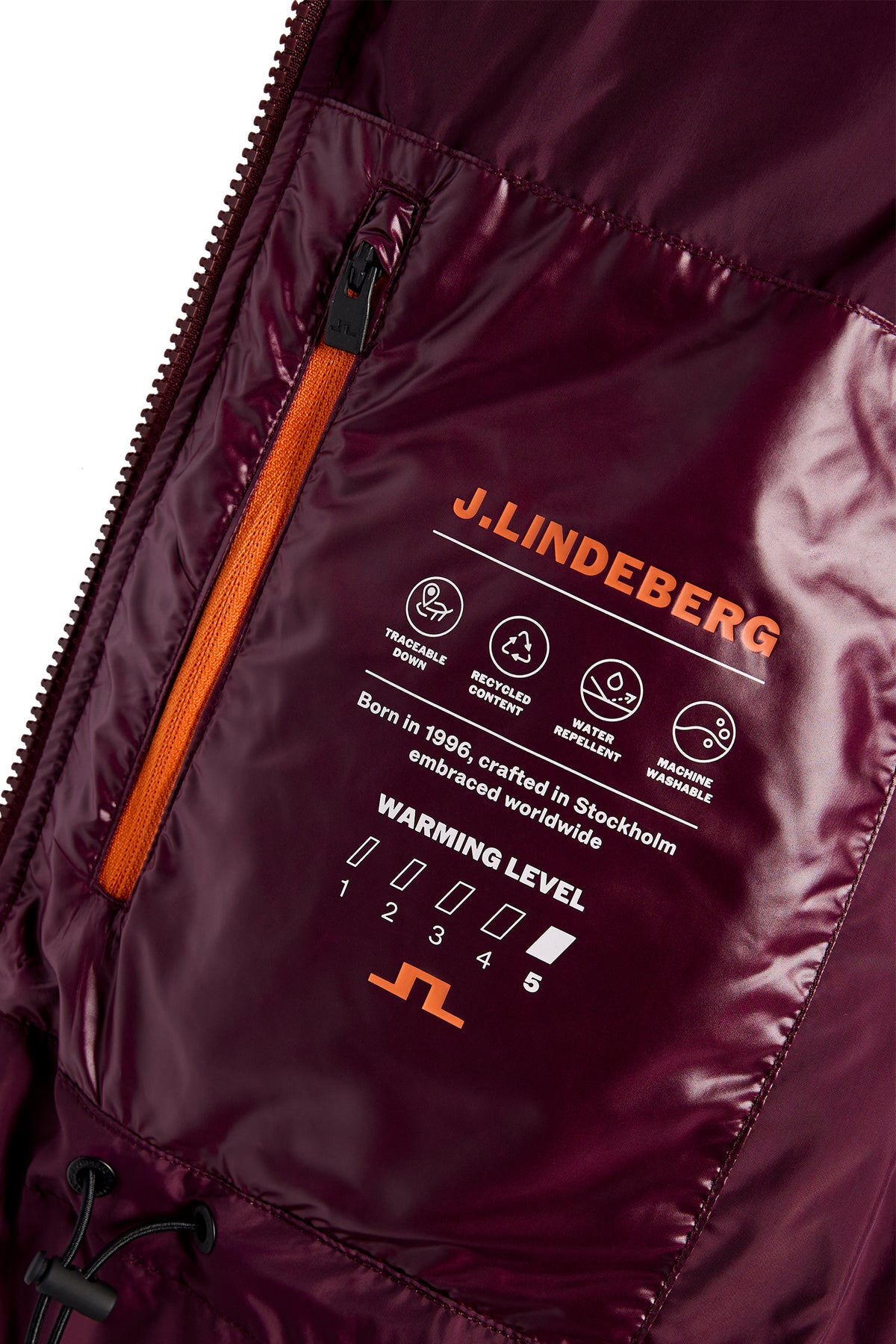 Tranquil Down Jacket in Winetasting by J.Lindeberg