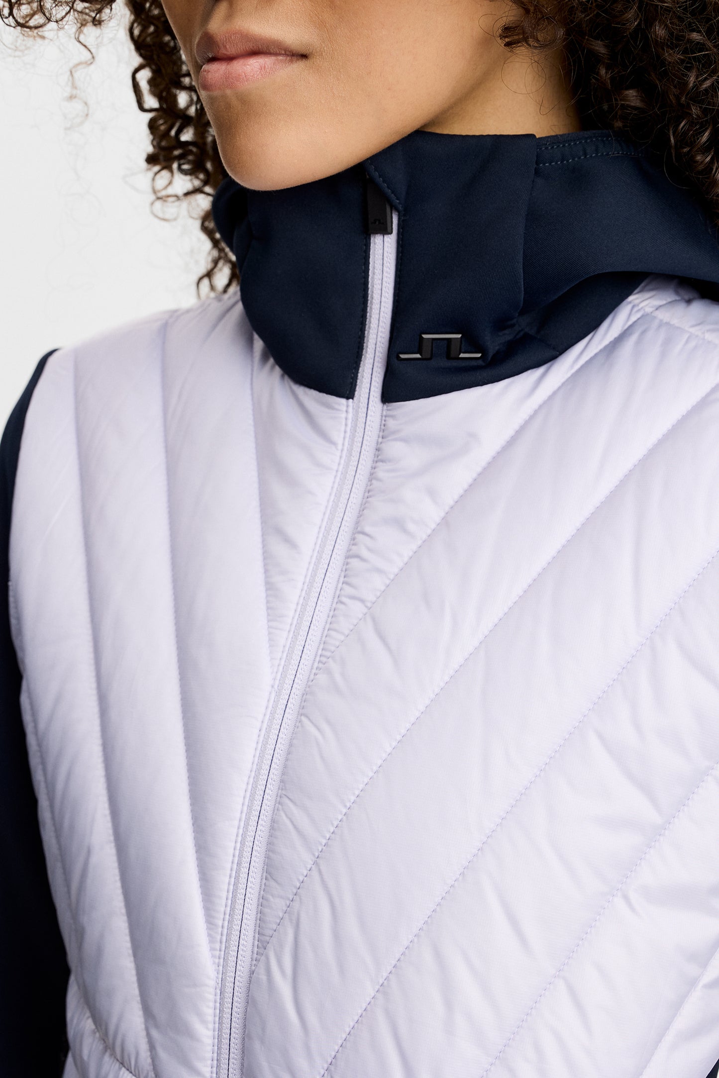 Holma Quilt Hybrid Hood in Purple Heather by J.Lindeberg