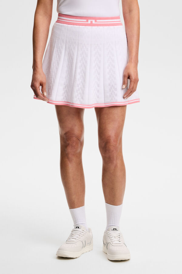 Pamela Pointelle Knitted skirt / White