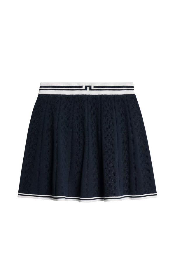 Pamela Pointelle Knitted Skirt / JL Navy