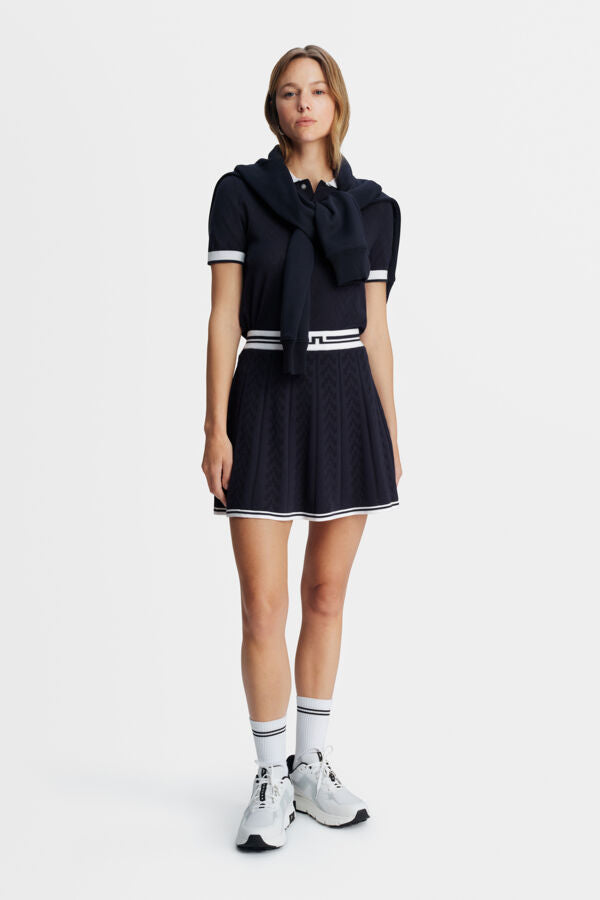 Pamela Pointelle Knitted Skirt / JL Navy
