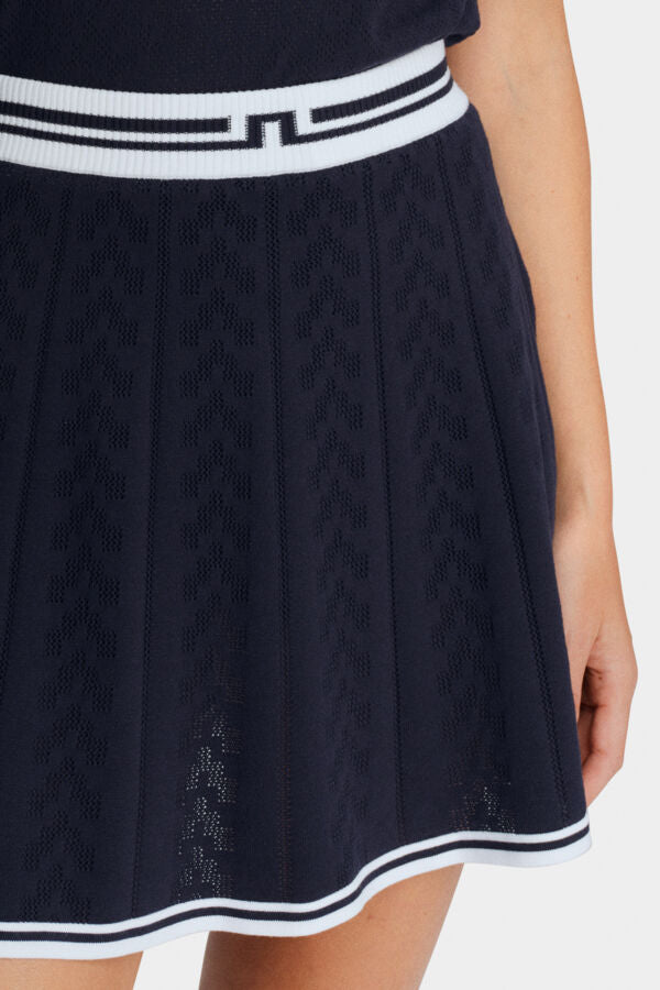 Pamela Pointelle Knitted Skirt / JL Navy