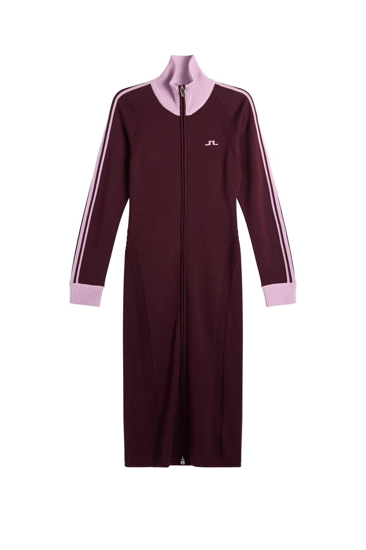 Bettina Knitted Track Dress in Winetasting by J.Lindeberg