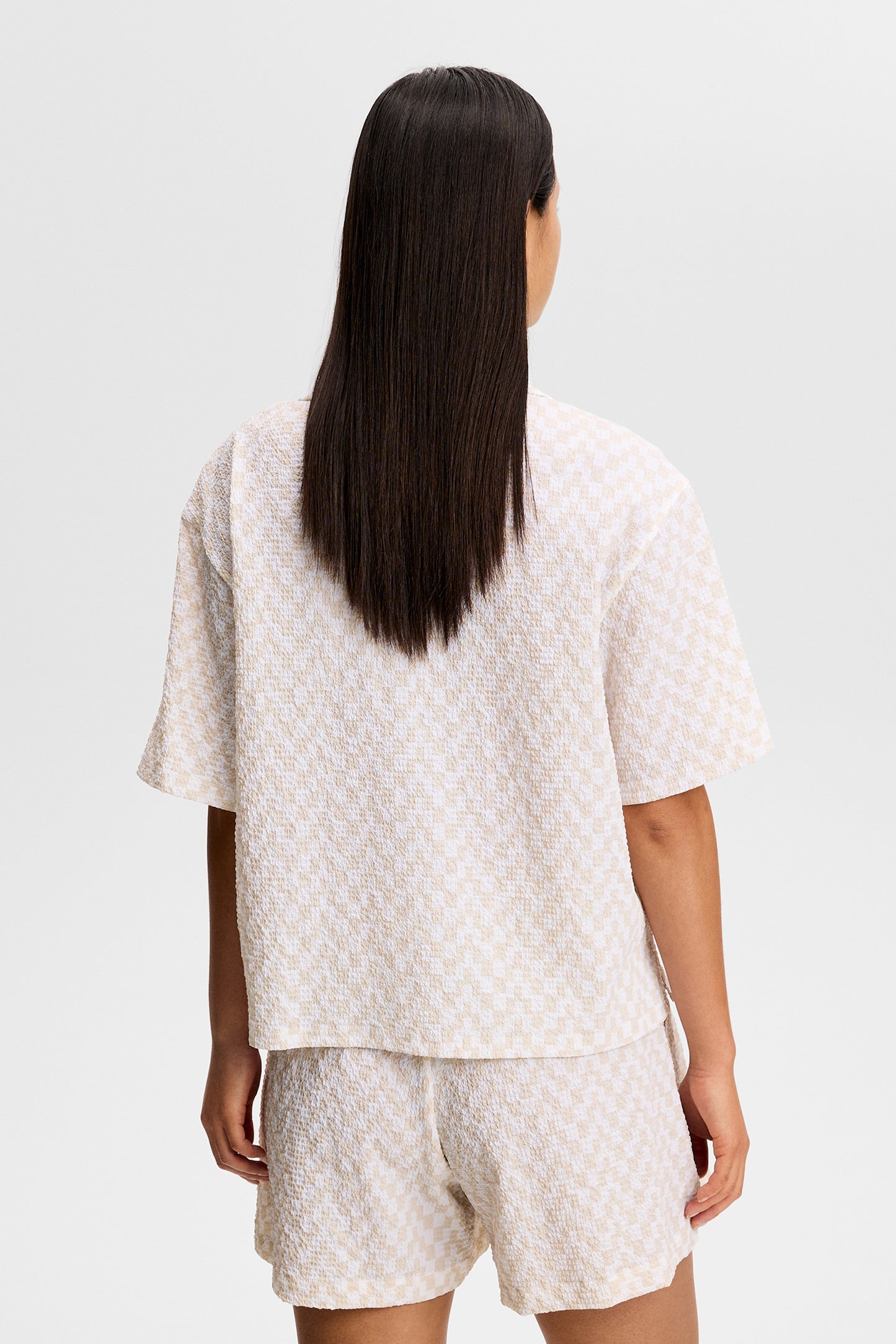 Liv Crinkle Nylon Shirt in Bridge Stack Moonbeam M by J.Lindeberg