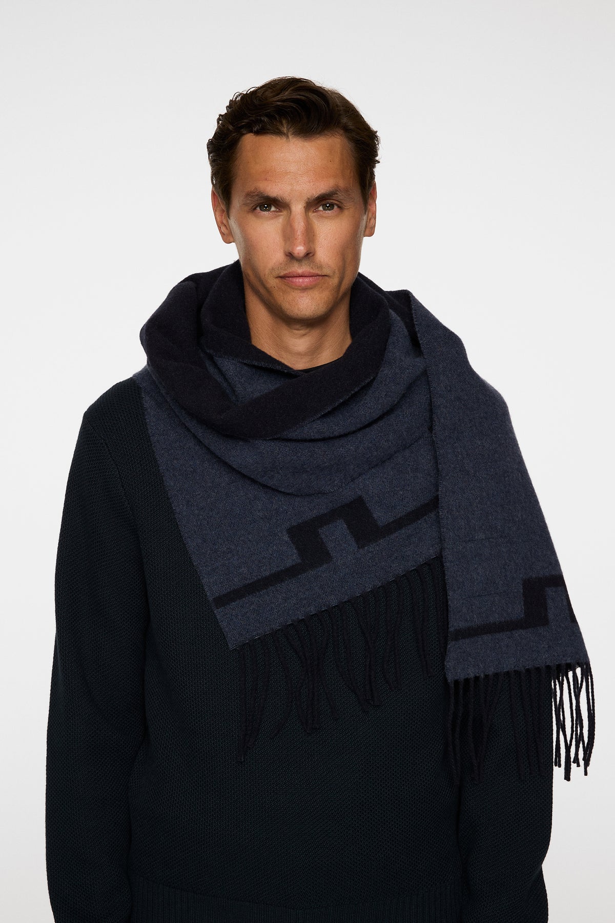 Champ Double Sided  Scarf in JL Navy by J.Lindeberg