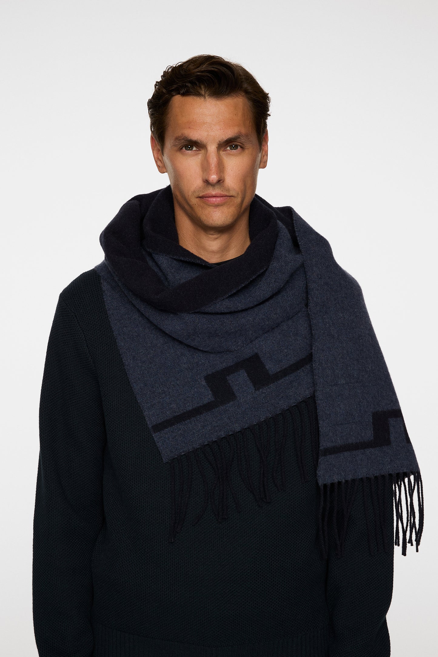 Champ Double Sided  Scarf in JL Navy by J.Lindeberg