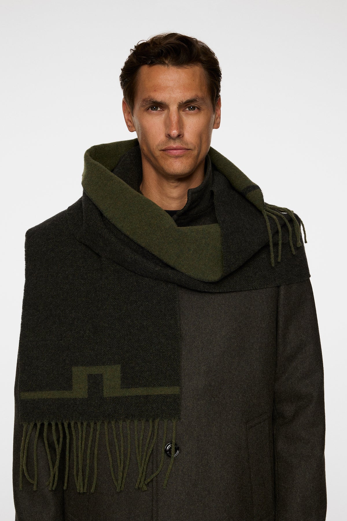 Champ Double Sided  Scarf in Forest Green by J.Lindeberg