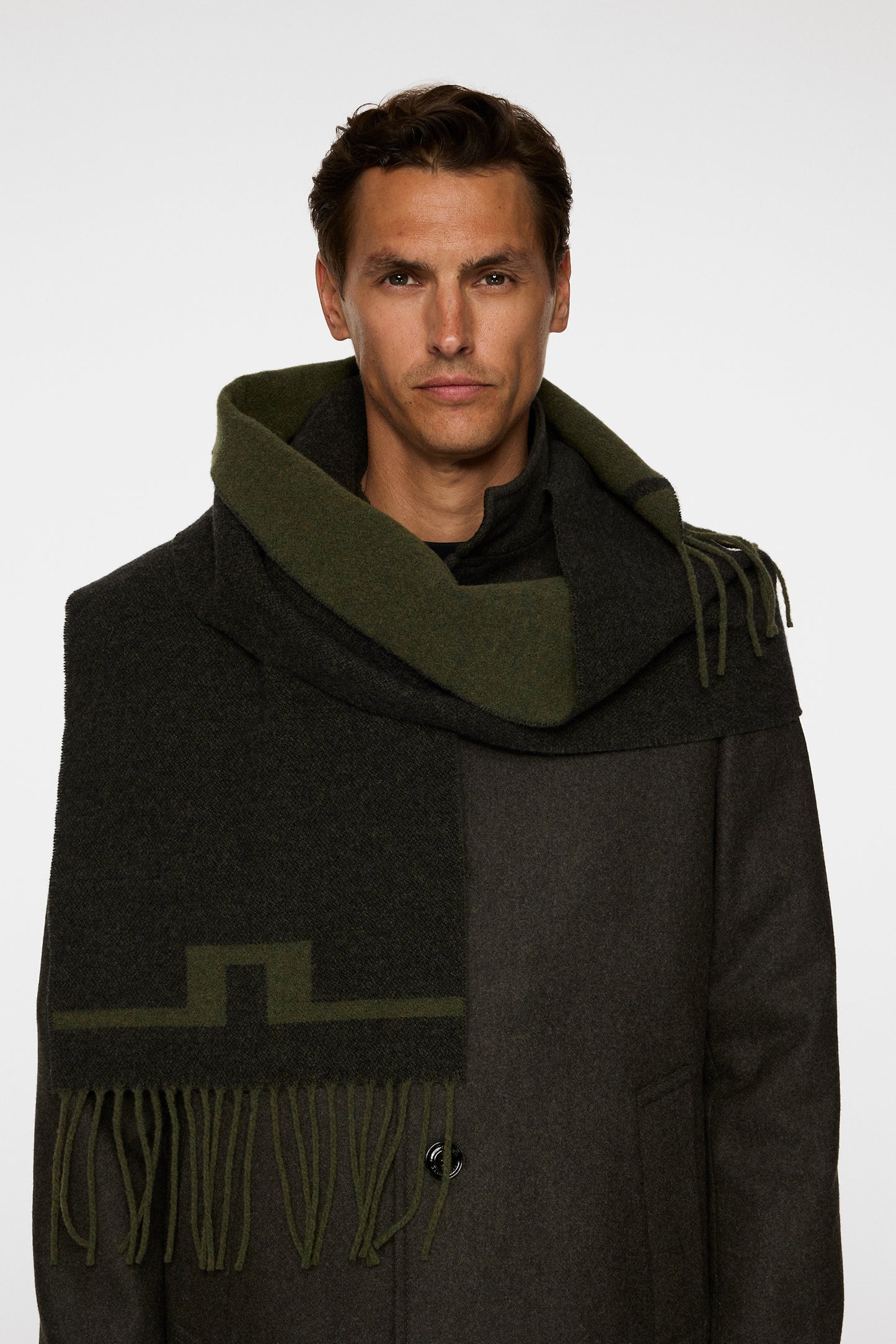 Champ Double Sided  Scarf in Forest Green by J.Lindeberg