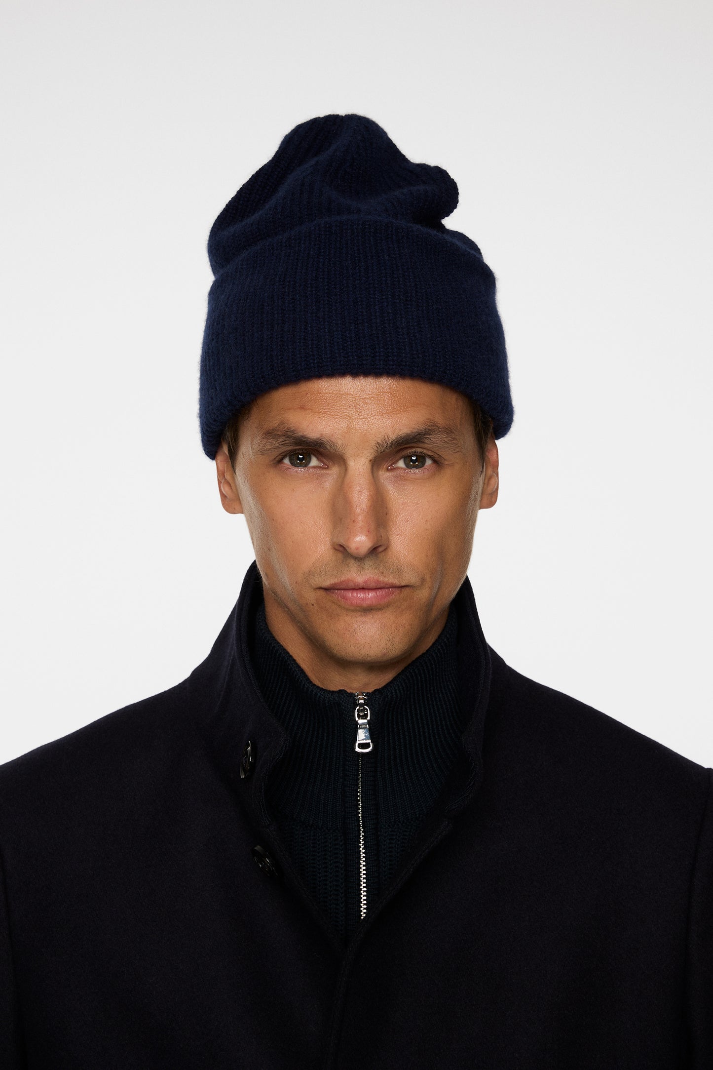 Monti Cashmere Blend Beanie in JL Navy by J.Lindeberg