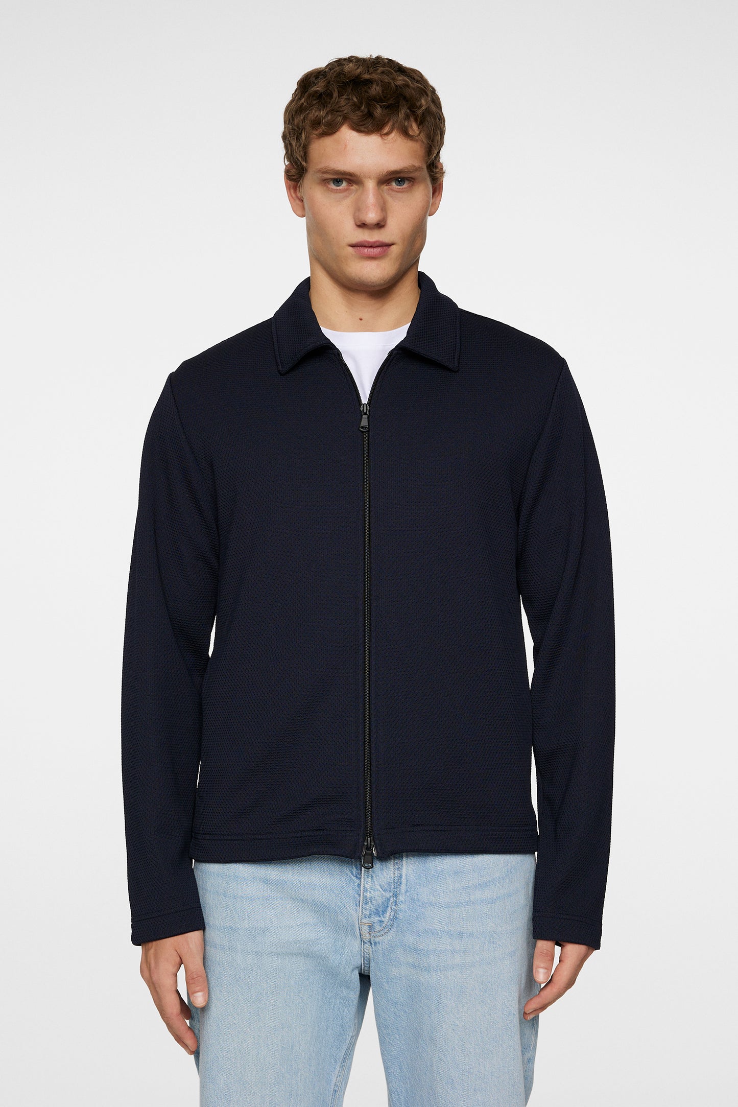 Lansa Jersey Zip Jacket in JL Navy by J.Lindeberg