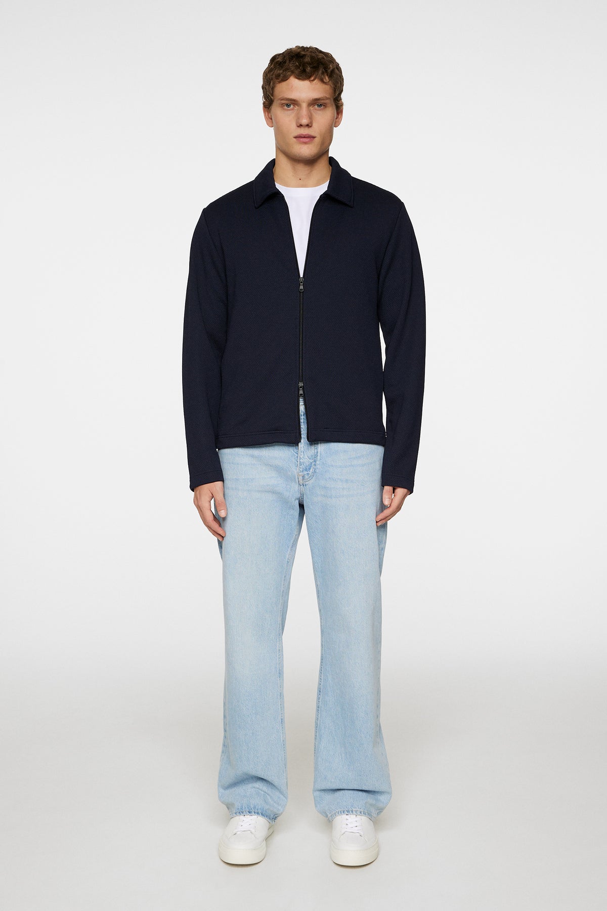 Lansa Jersey Zip Jacket in JL Navy by J.Lindeberg