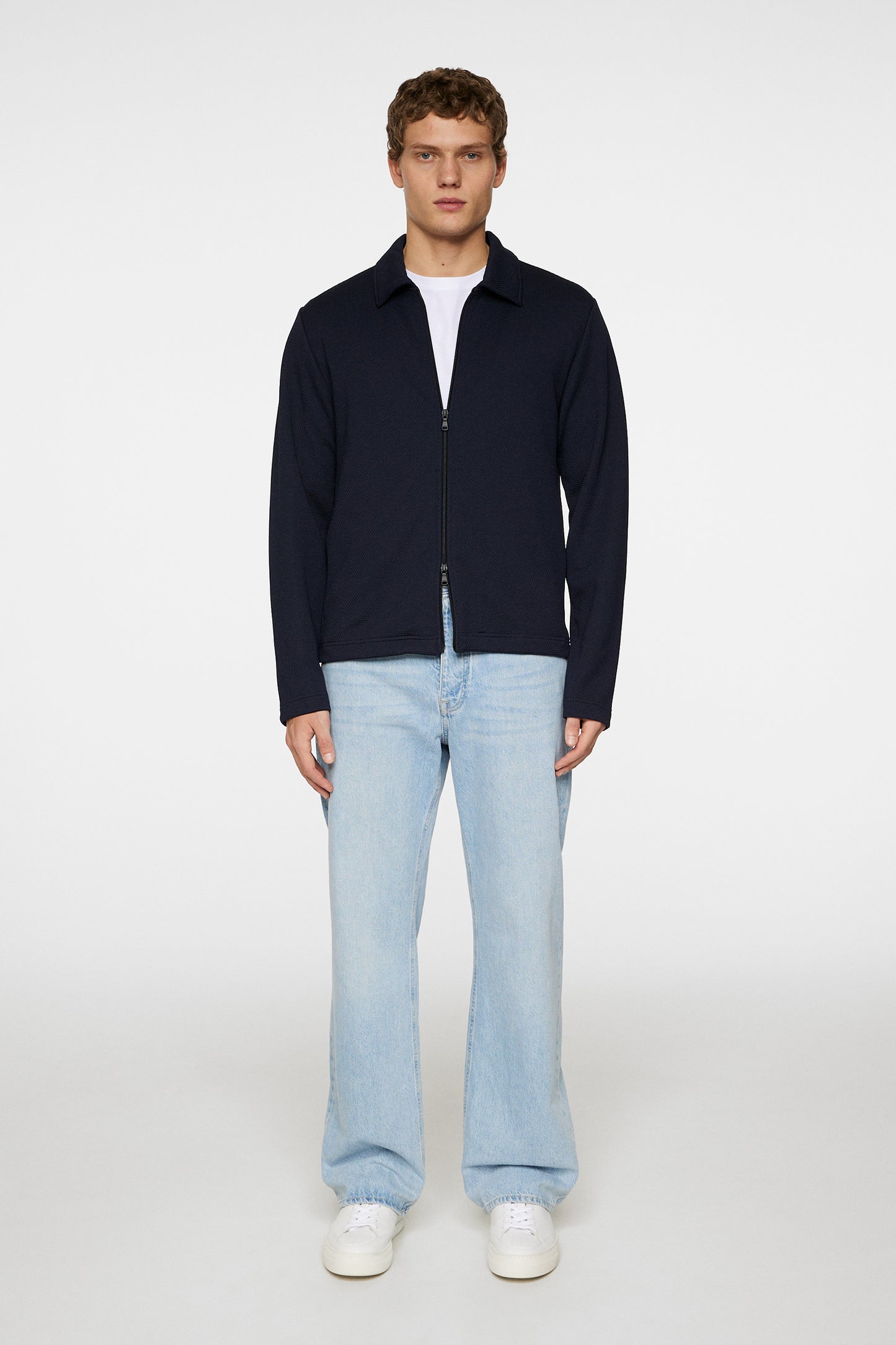 Lansa Jersey Zip Jacket in JL Navy by J.Lindeberg