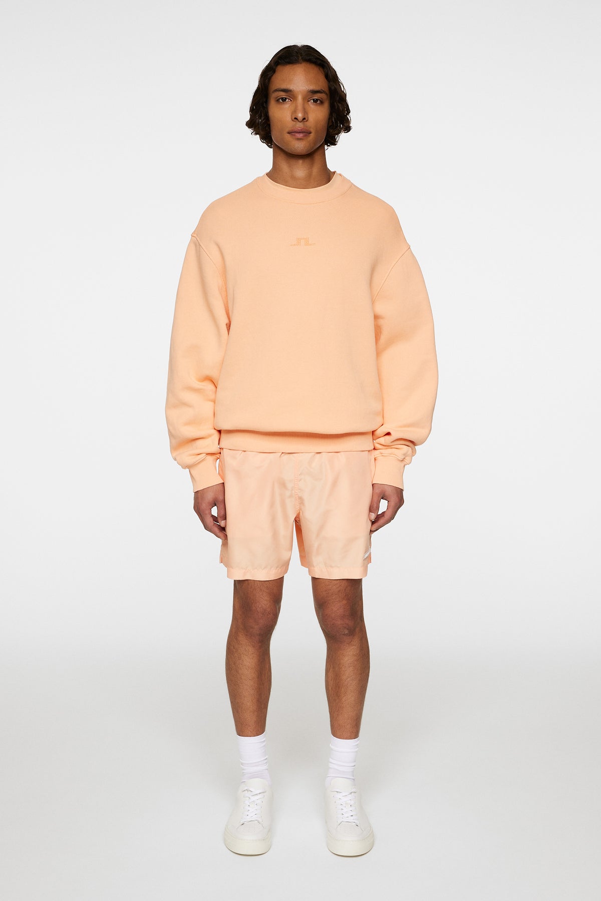 Callan Seasonal Logo Sweater in Mock Orange by J.Lindeberg