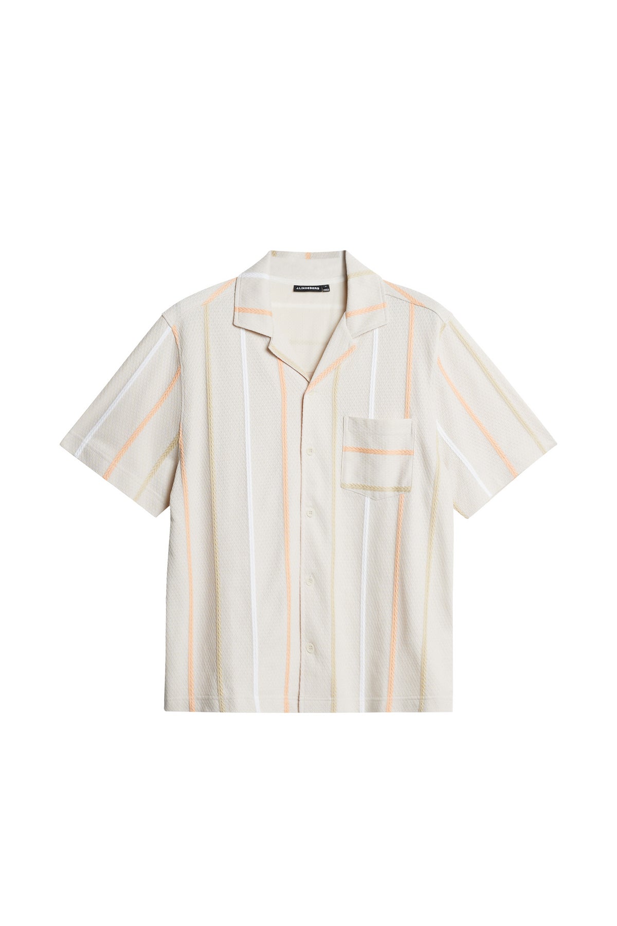 Theron Stripe Resort Shirt in Moonbeam by J.Lindeberg