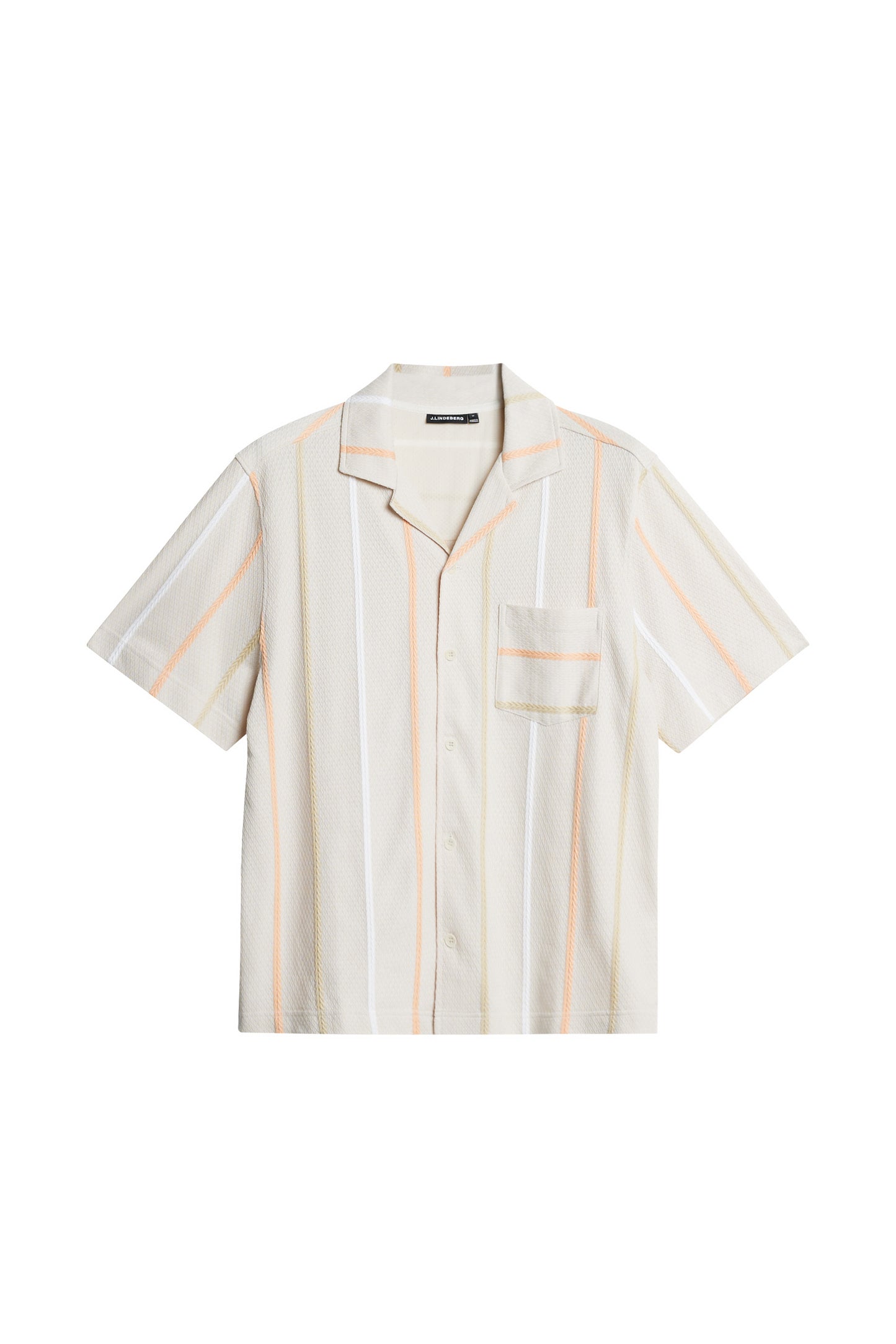 Theron Stripe Resort Shirt in Moonbeam by J.Lindeberg