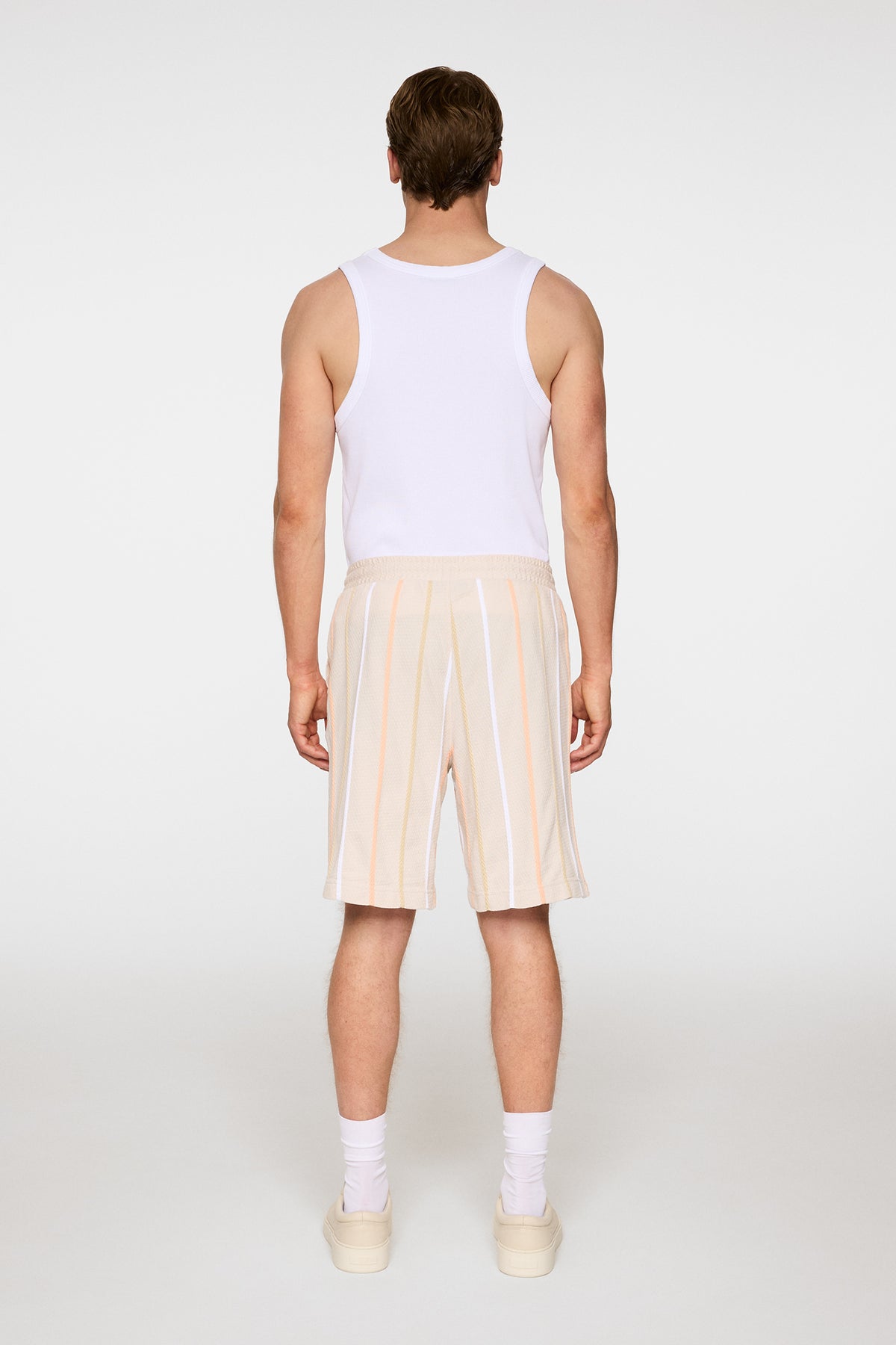 Simon Stripe Shorts in Moonbeam by J.Lindeberg