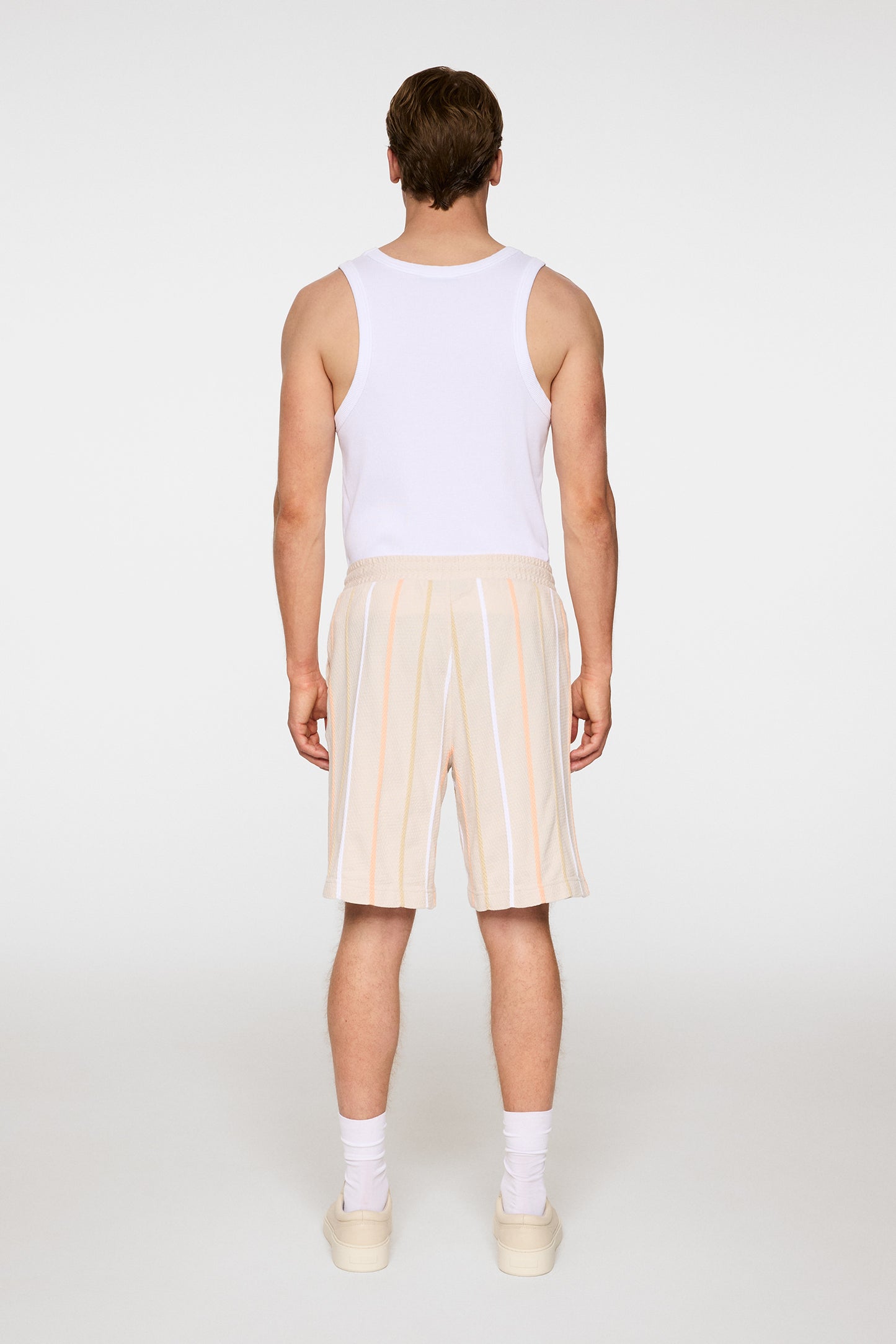 Simon Stripe Shorts in Moonbeam by J.Lindeberg